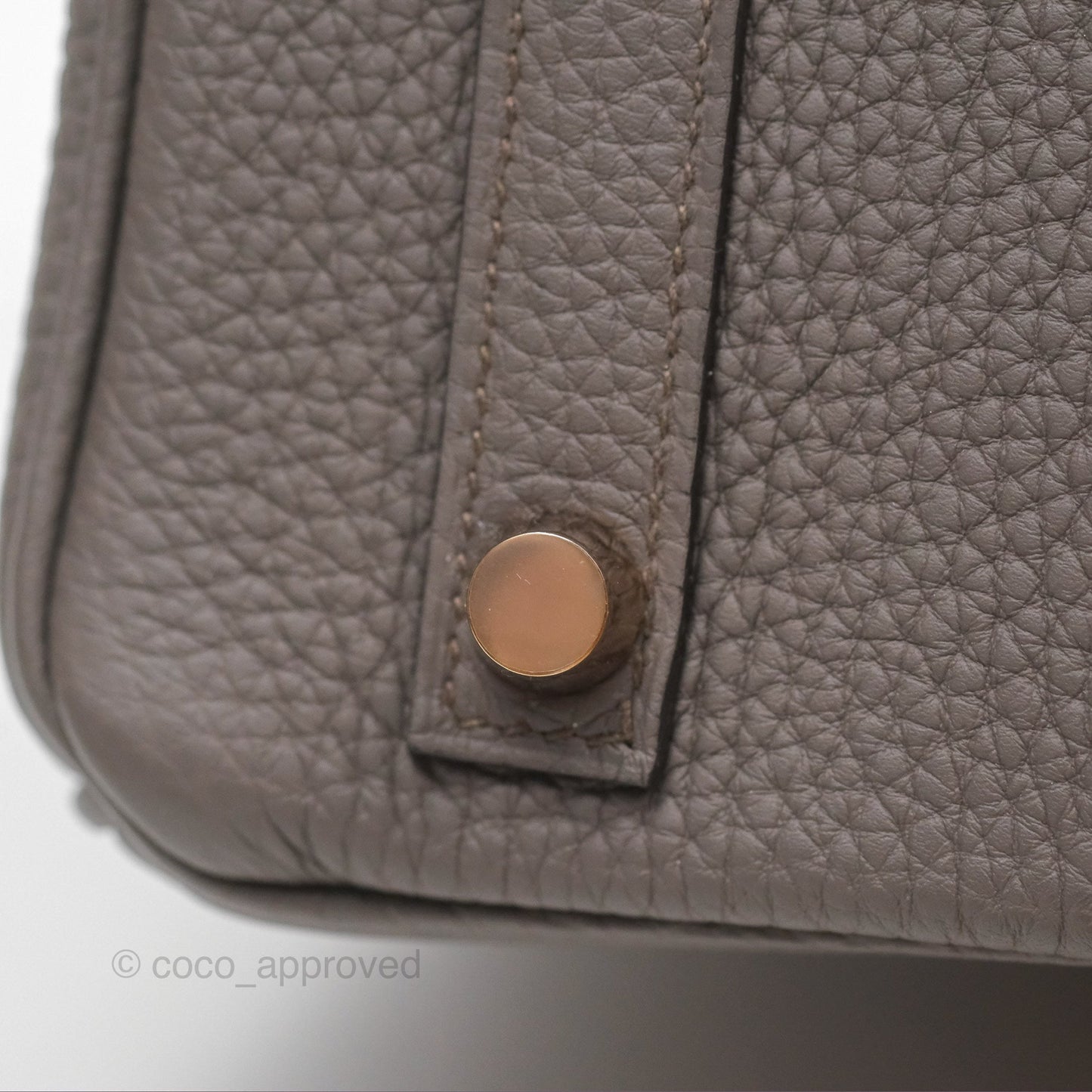 Hermes Birkin 25 Retourne Etain 8F Togo Gold Hardware