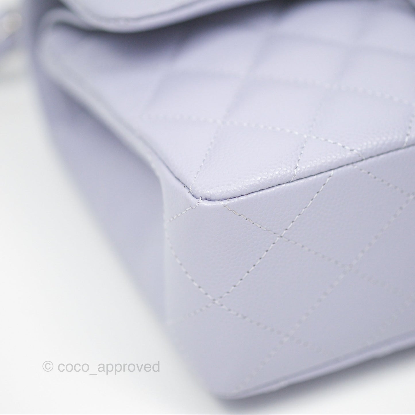 Chanel Small Classic Quilted Flap Lilac Caviar Silver Hardware 21K