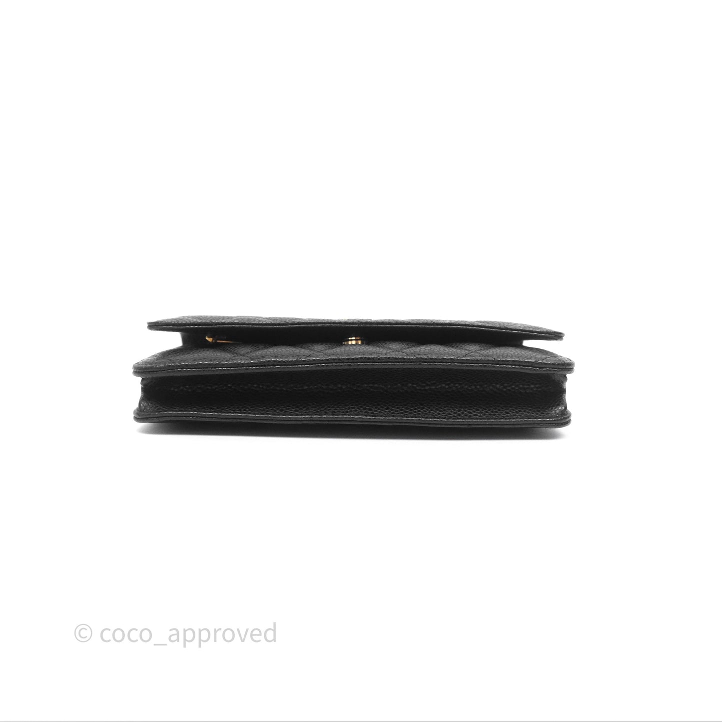 Chanel Classic Quilted Wallet On Chain WOC Black Caviar Gold Hardware