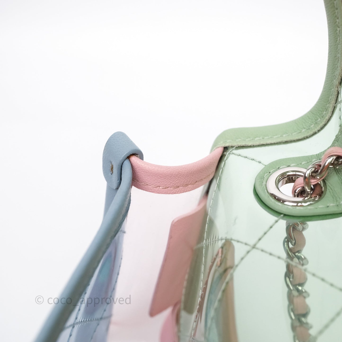 Chanel Coco Splash PVC Mini Flap Bag Blue/Green/Pink Silver Hardware