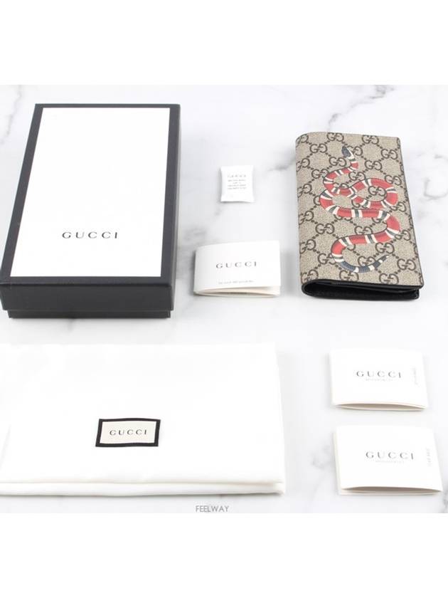 Luxury Gucci Trending 2025 Snake long wallet brown
