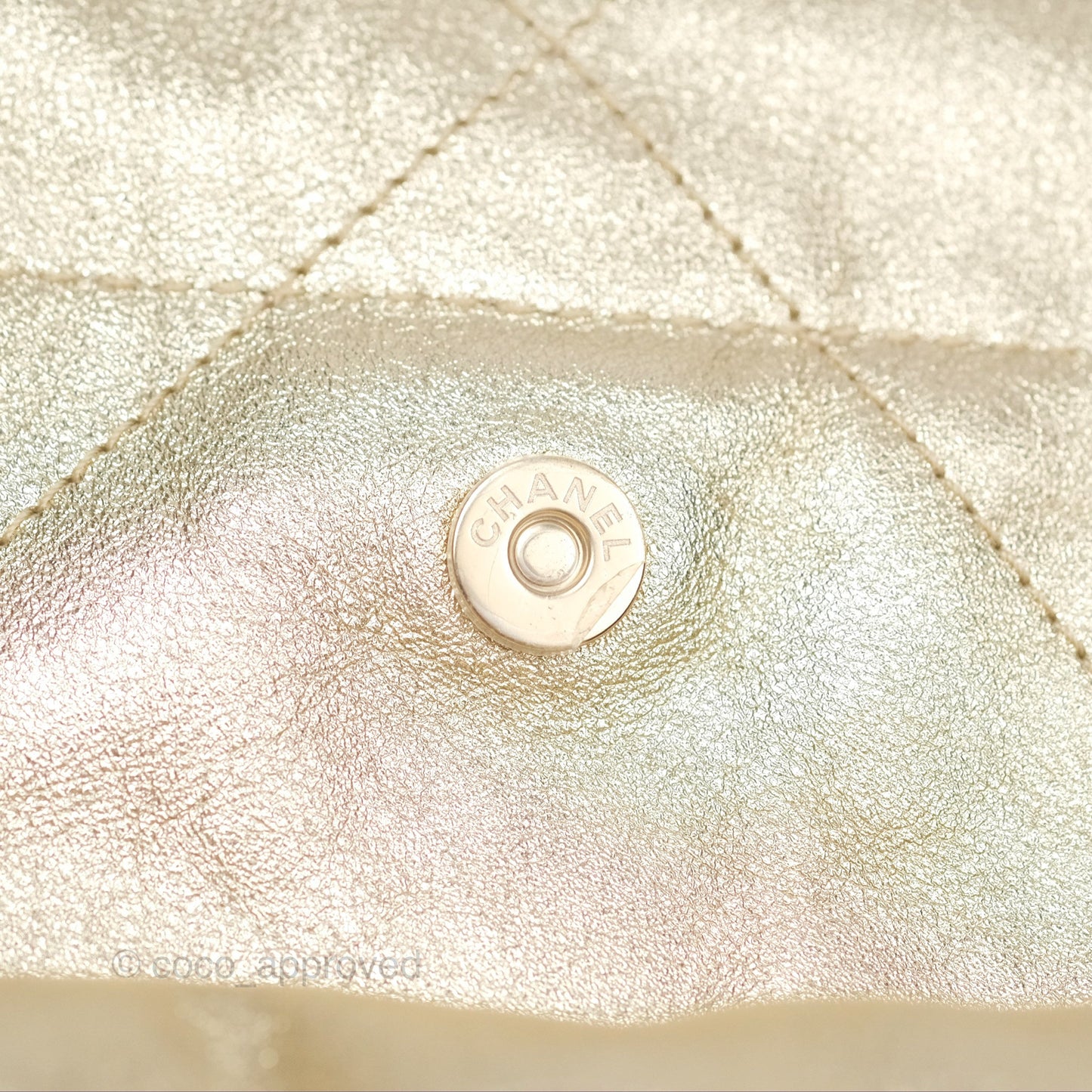 Chanel 22 Small Quilted Iridescent Gold Gold Hardware