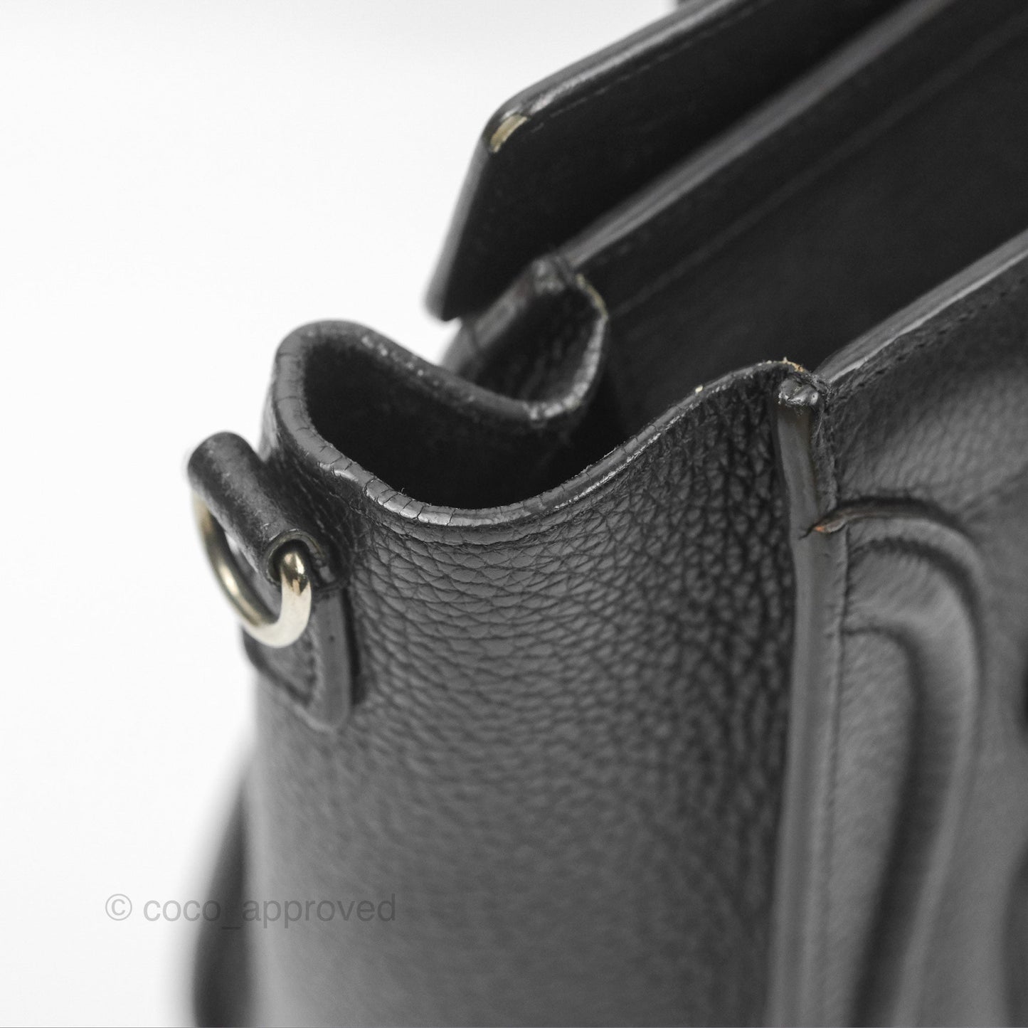 Celine Nano Luggage Bag Black Drummed Calfskin