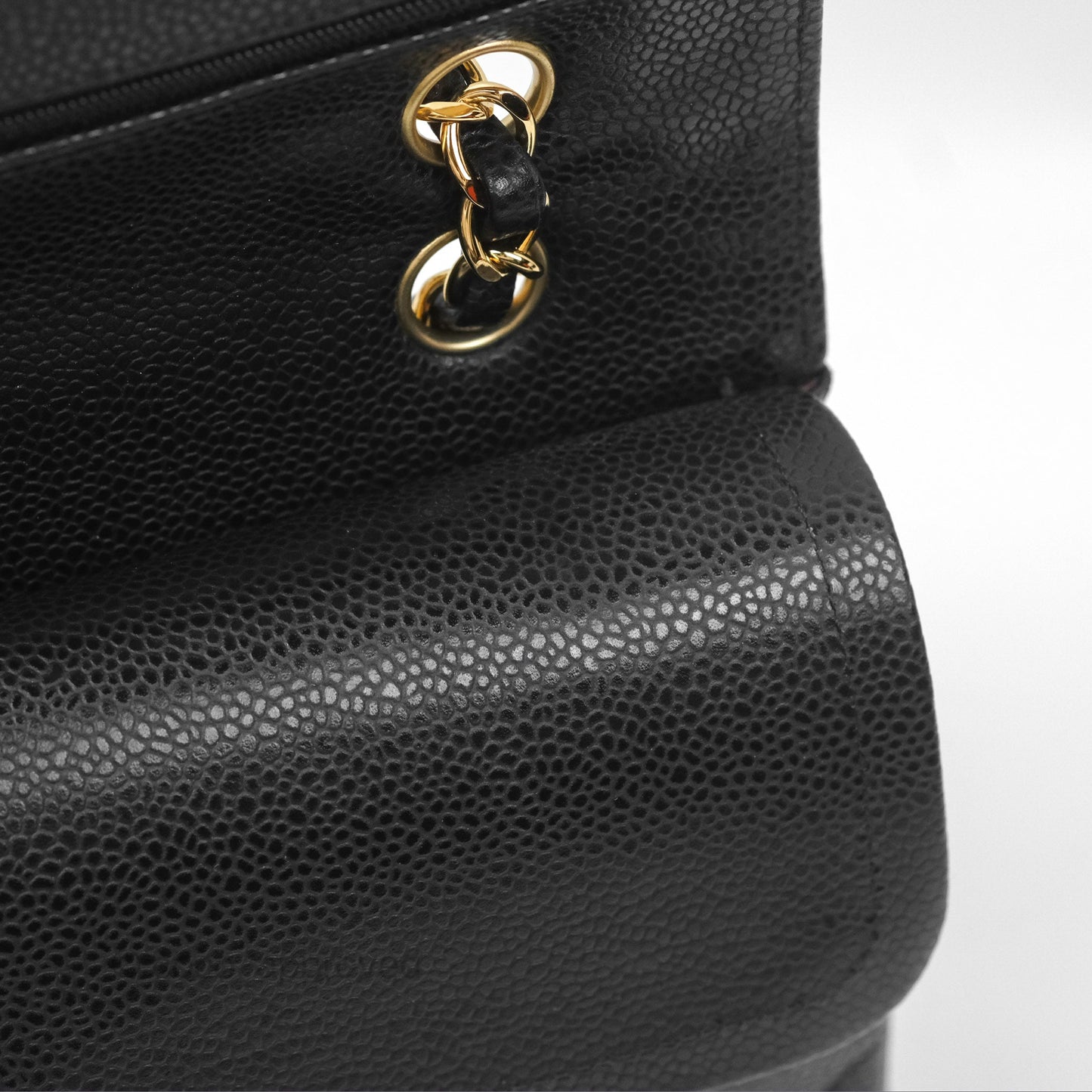 Chanel Classic M/L Medium Flap Quilted Black Caviar Gold Hardware