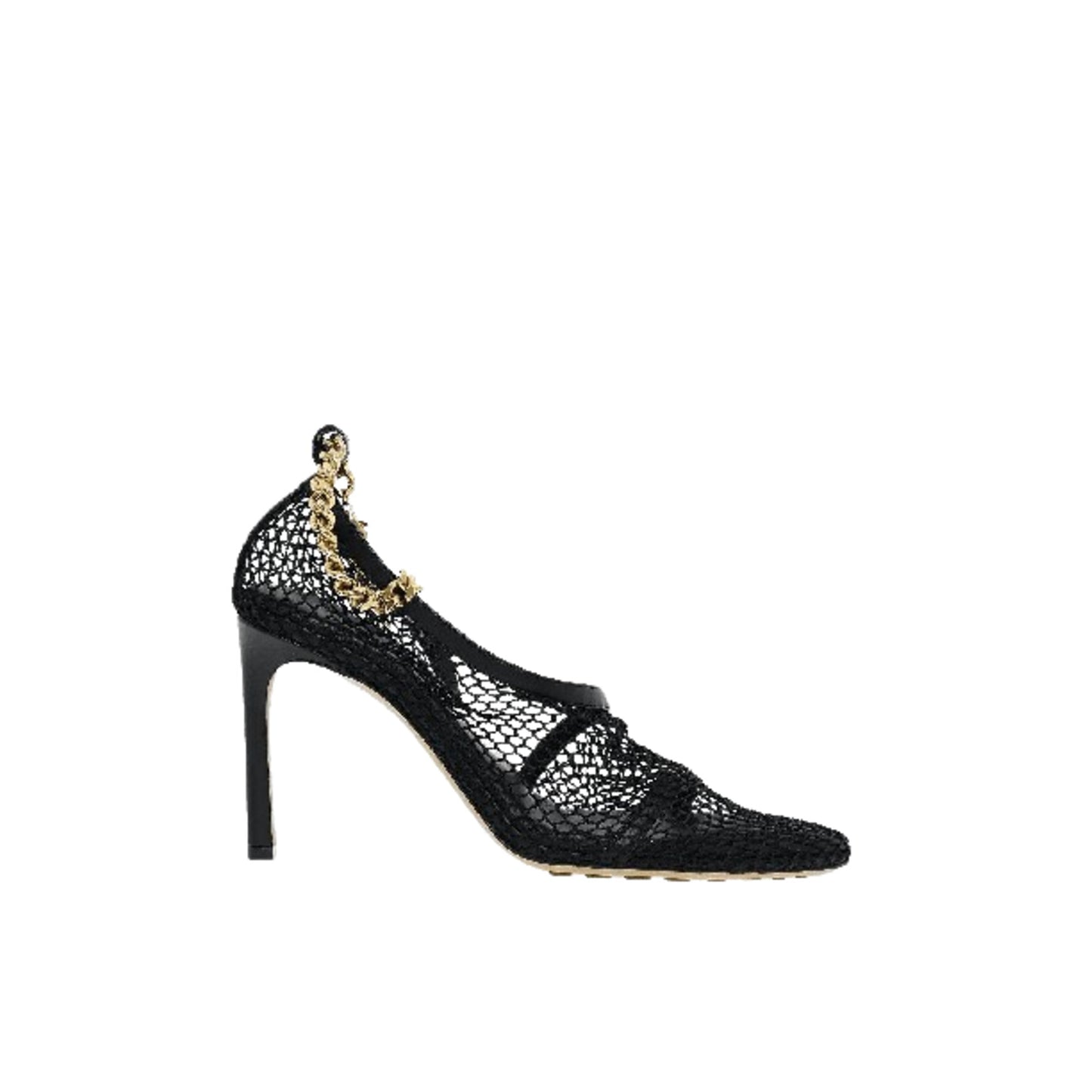 Luxury Bottega Veneta Chain-Trimmed Mesh Sandals