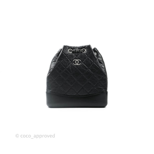 Chanel Small Gabrielle Backpack Black Aged Calfskin