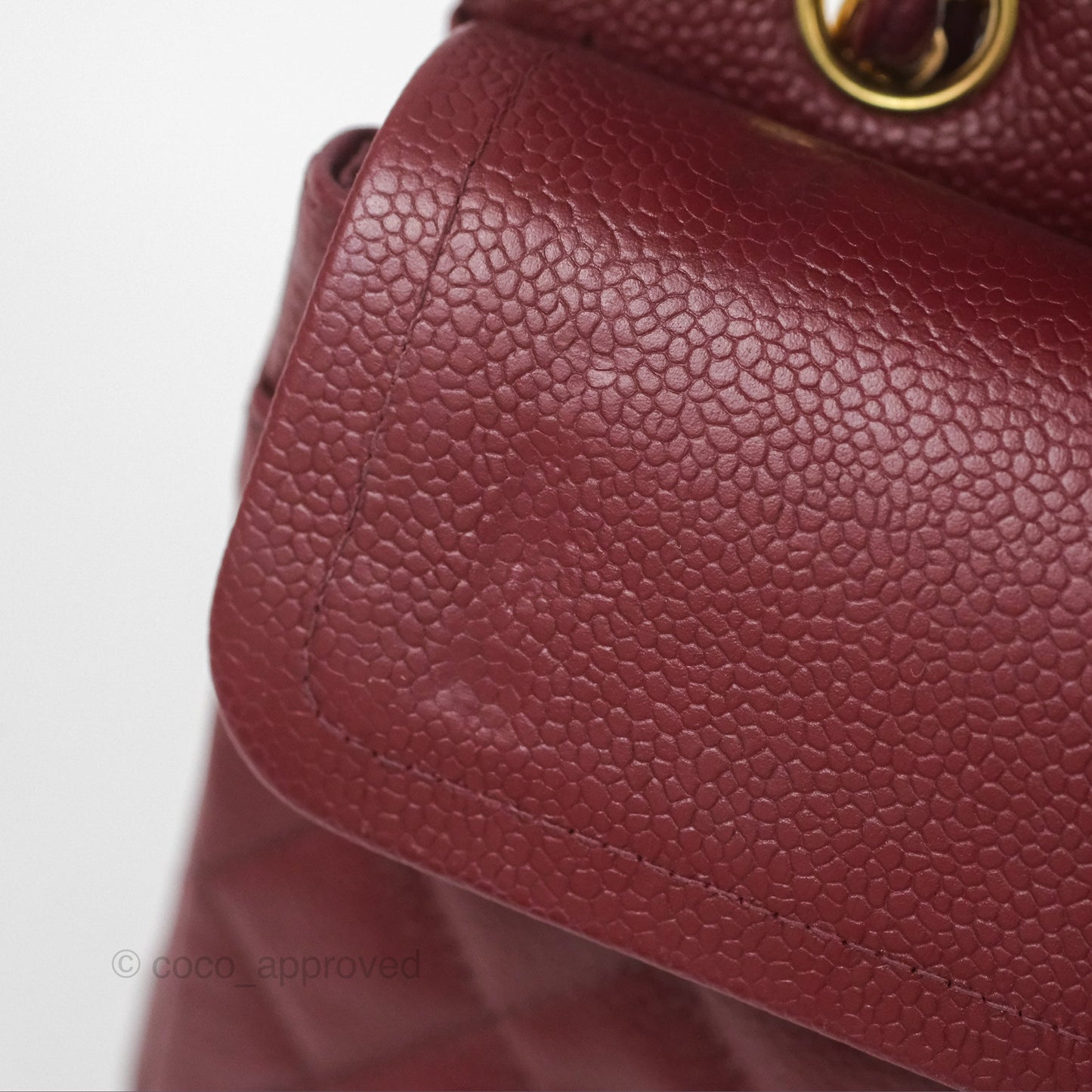 Chanel Vintage Classic Small S/M Flap Burgundy Caviar 24K Gold Hardware