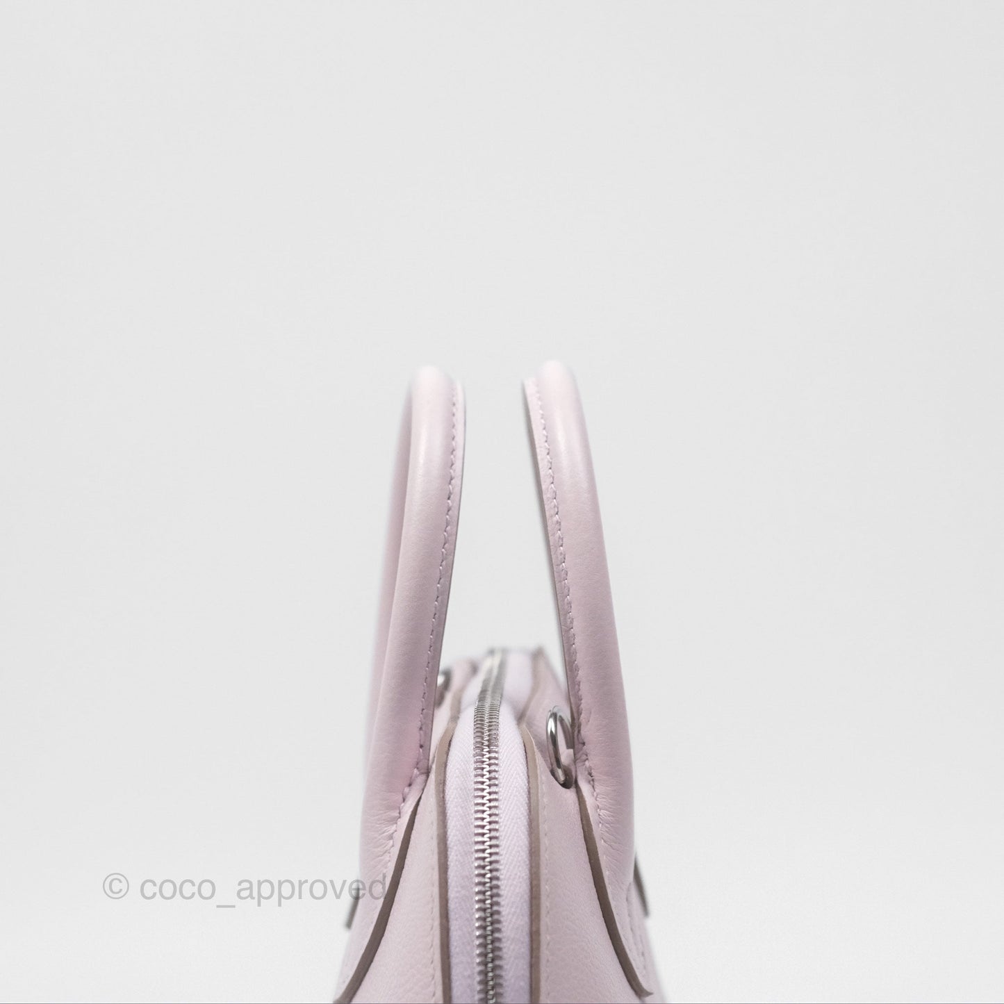 Hermès Bolide Mini 1923 Verso Evercolor Mauve Pale 09/ Caramel 28 Palladium Hardware