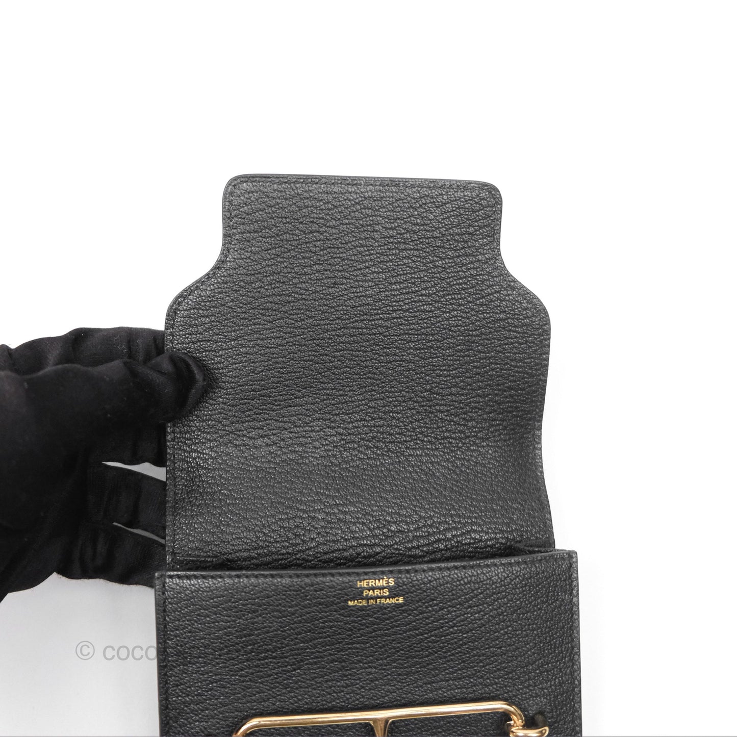 Hermès Roulis Slim Wallet Black Noir 89 Chevre Mysore Gold Hardware