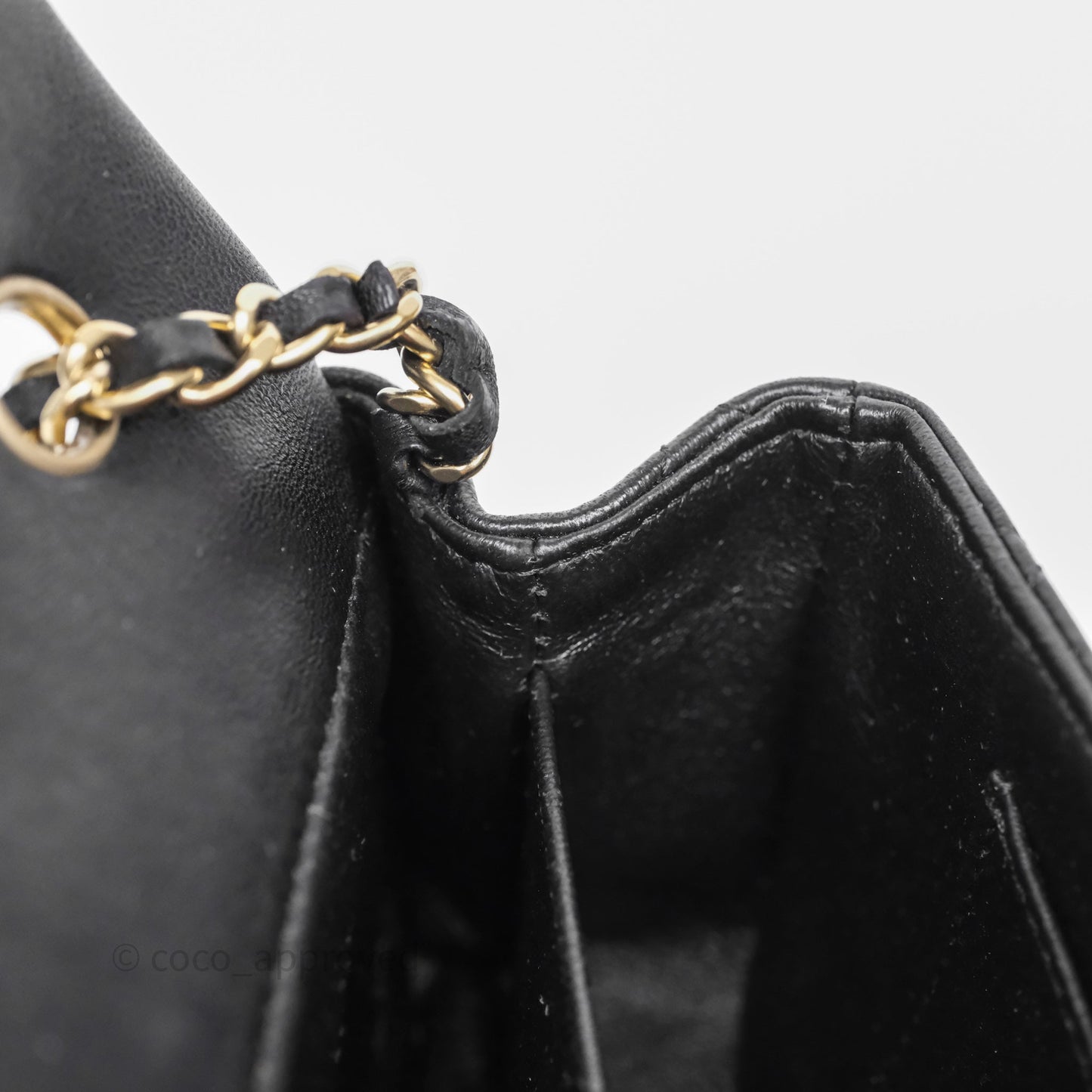Chanel Quilted Extra Mini Rectangular Flap Black Lambskin Aged Gold Hardware