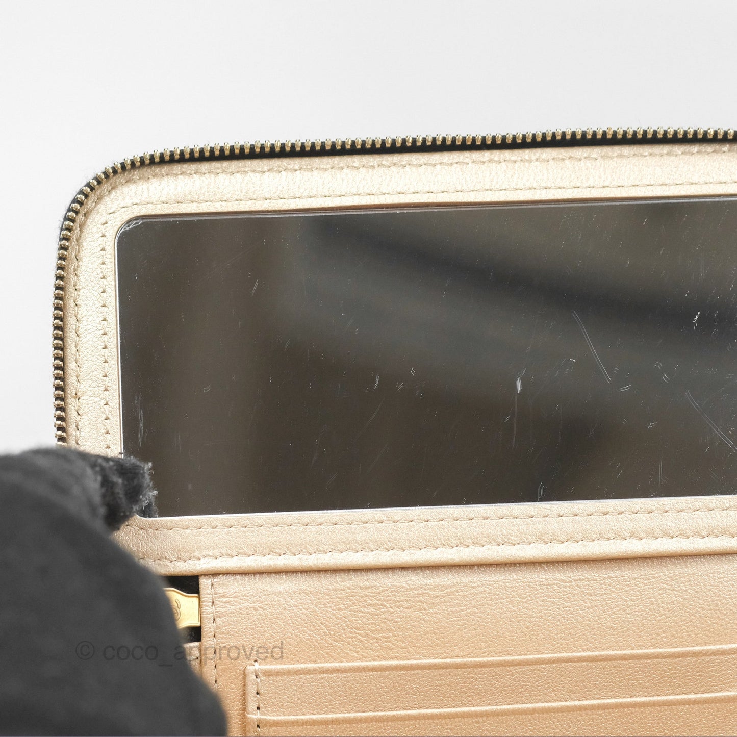 Chanel Vanity with Double Chain Black Shiny Crumpled Calfskin Gold Hardware 23S
