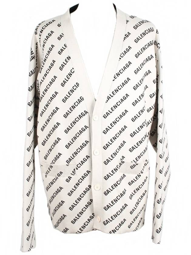 Luxury Balenciaga All over multi logo cardigan L
