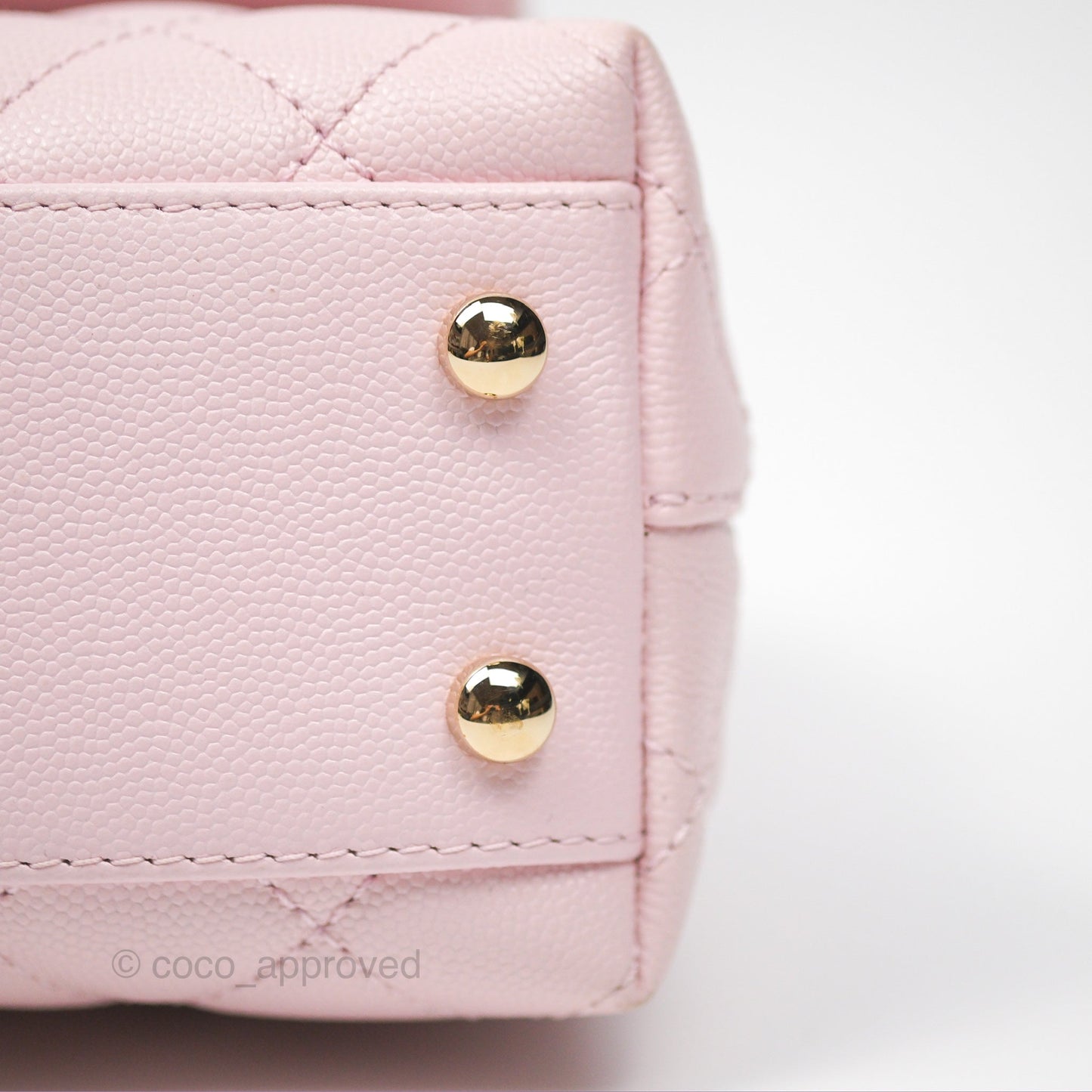 Chanel Small Coco Handle Light Pink Caviar Gold Hardware