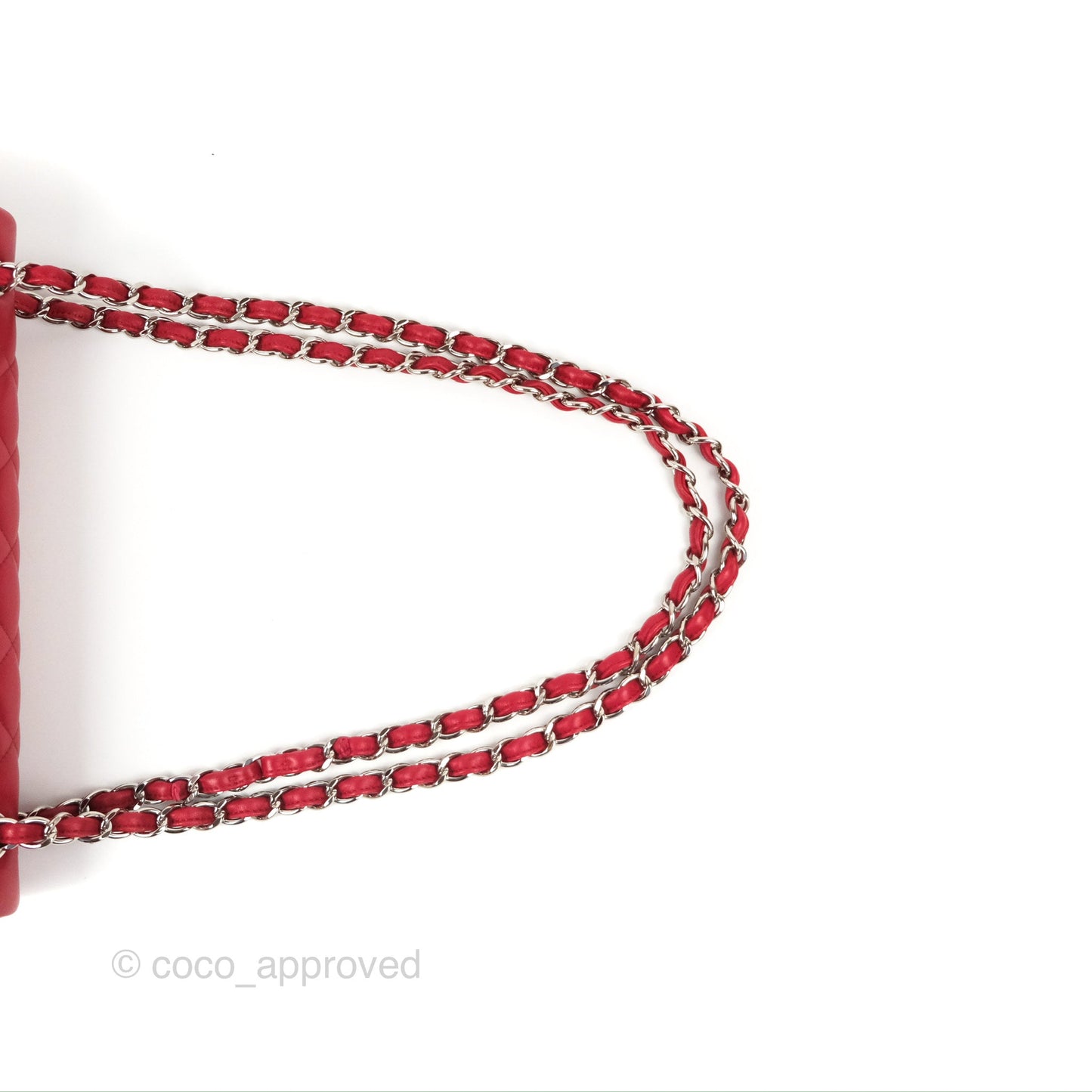 Chanel Jumbo Double Flap Red Lambskin Silver Hardware⁣⁣