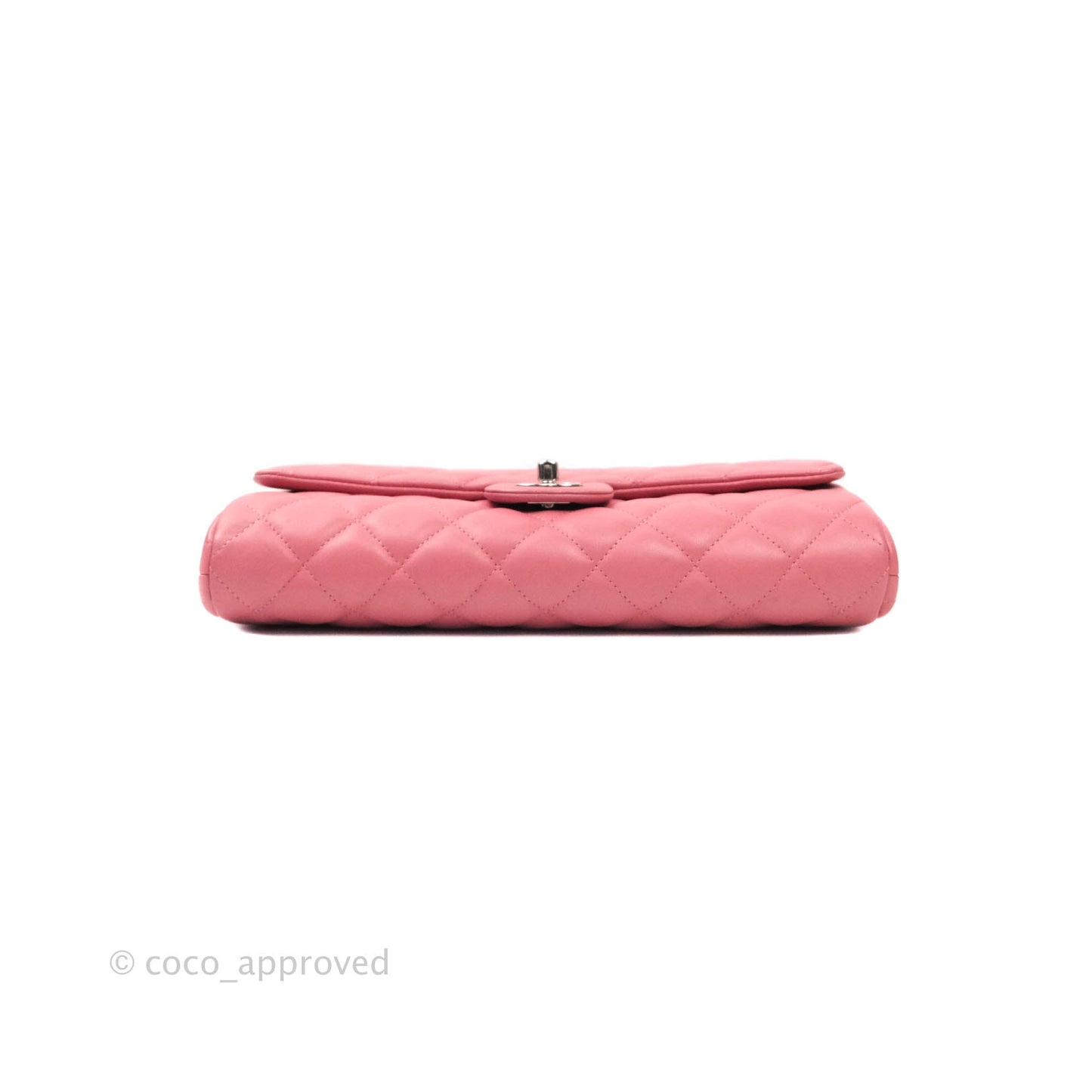 Chanel Quilted Clutch with Chain Lambskin Pink Silver Hardware