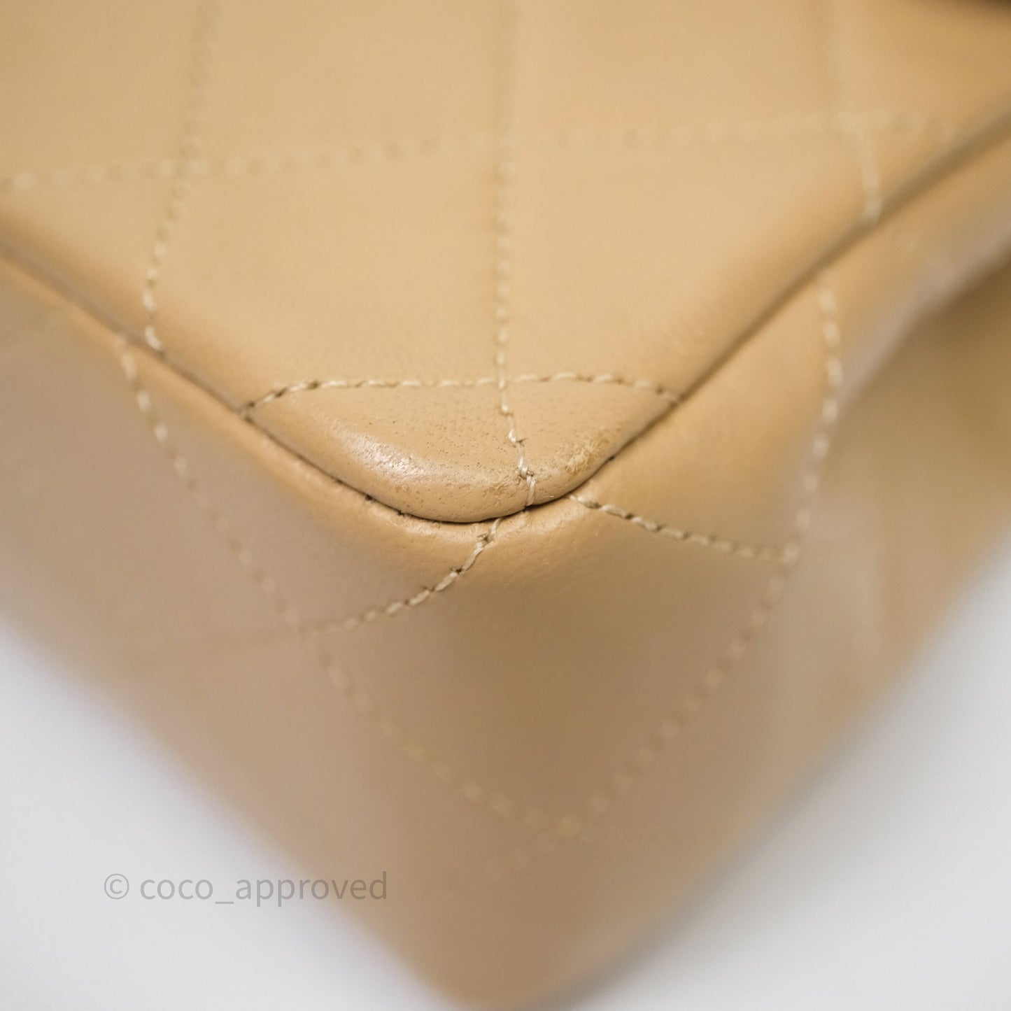 Chanel Vintage Mini Flap Bag Beige Lambskin Gold Hardware