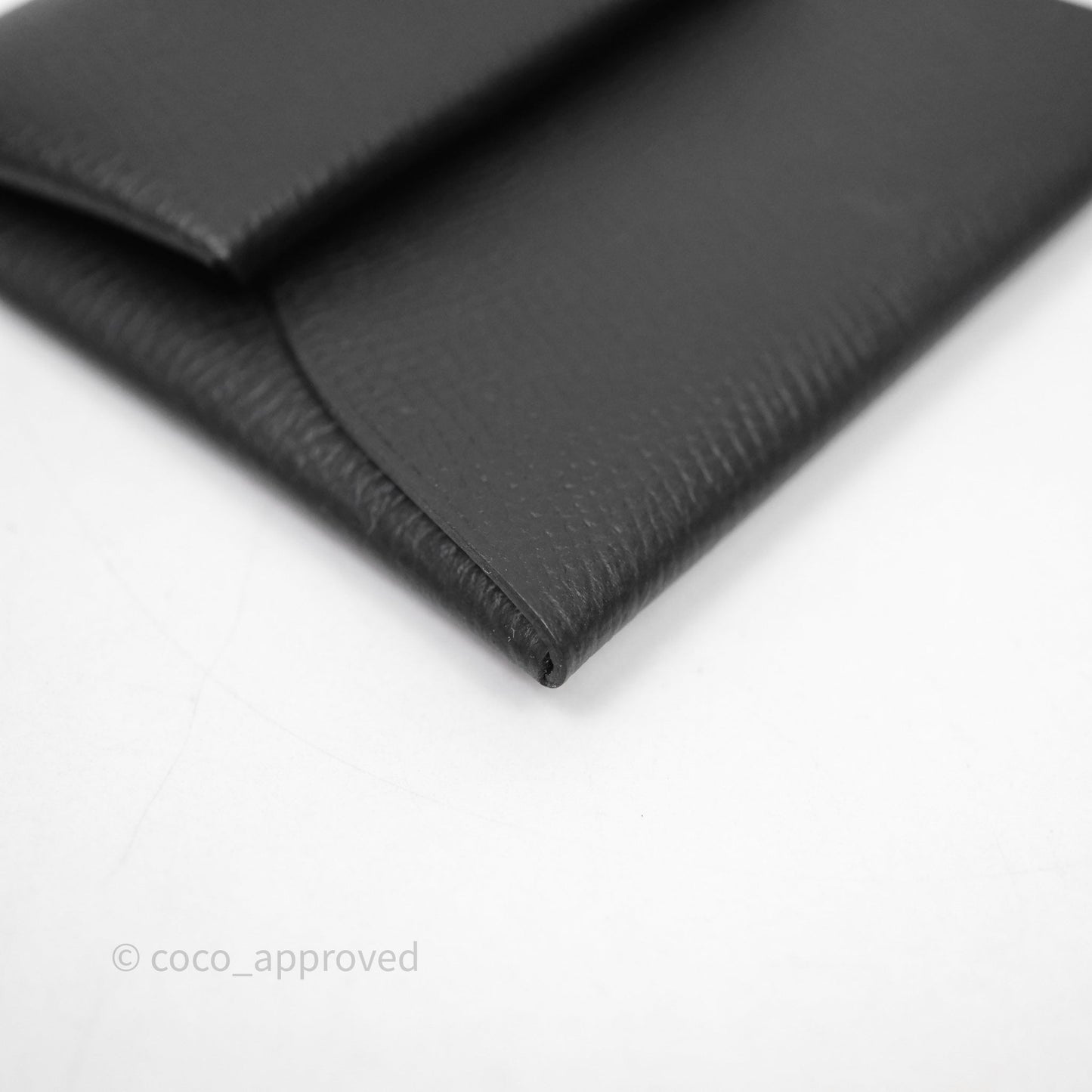 Hermes Bastia Change Purse Black Epsom
