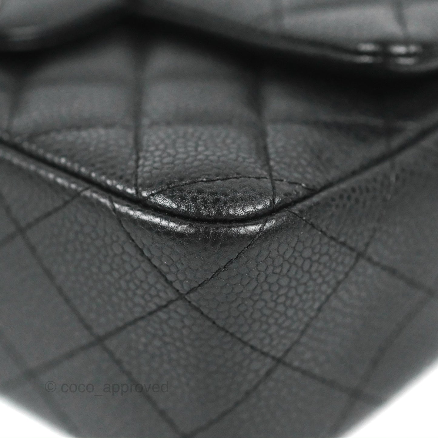 Chanel Quilted Mini Rectangular Flap Black Caviar Silver Hardware