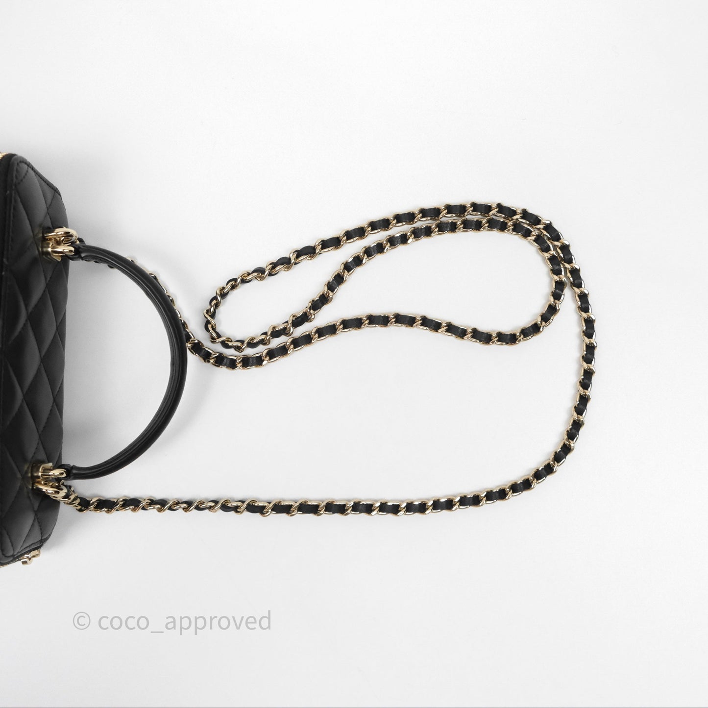 Chanel Classic Vanity Rectangular Top Handle With Chain Black Lambskin Gold Hardware