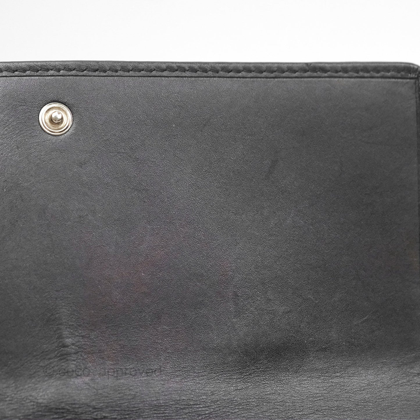 Chanel Quilted Cambon Yen Flap Wallet Black Calfskin Silver Hardware