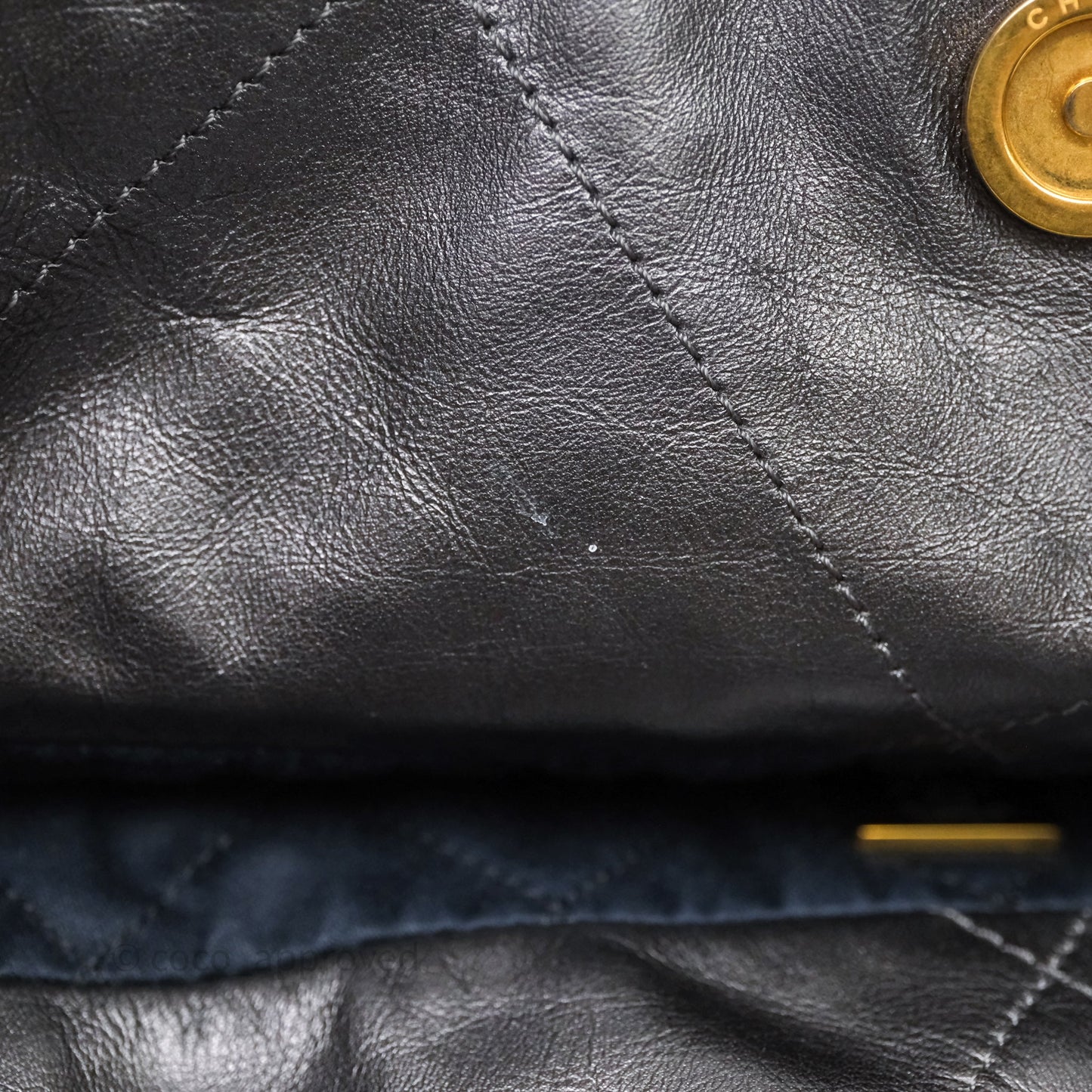 Chanel 22 Bag Medium Dark Grey Calfskin Gold Hardware