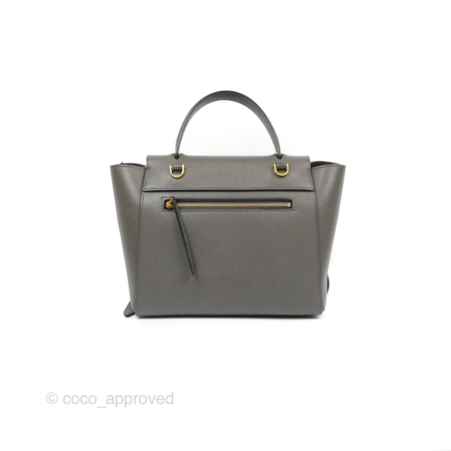 Celine Micro Belt Bag Grey Grained Calfskin Gold Hardware