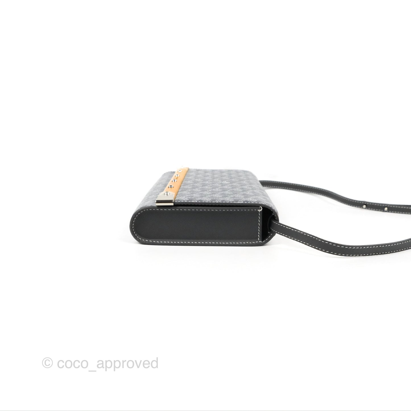 Goyard Monte-Carlo PM Clutch with Strap Grey Goyardine Canvas