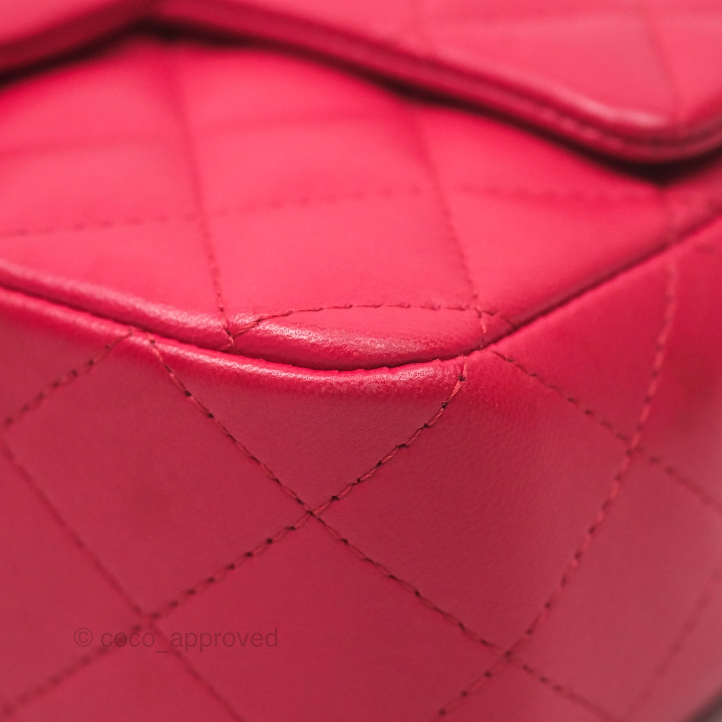Chanel Quilted Mini Rectangular Flap Berry Red Lambskin Gold Hardware