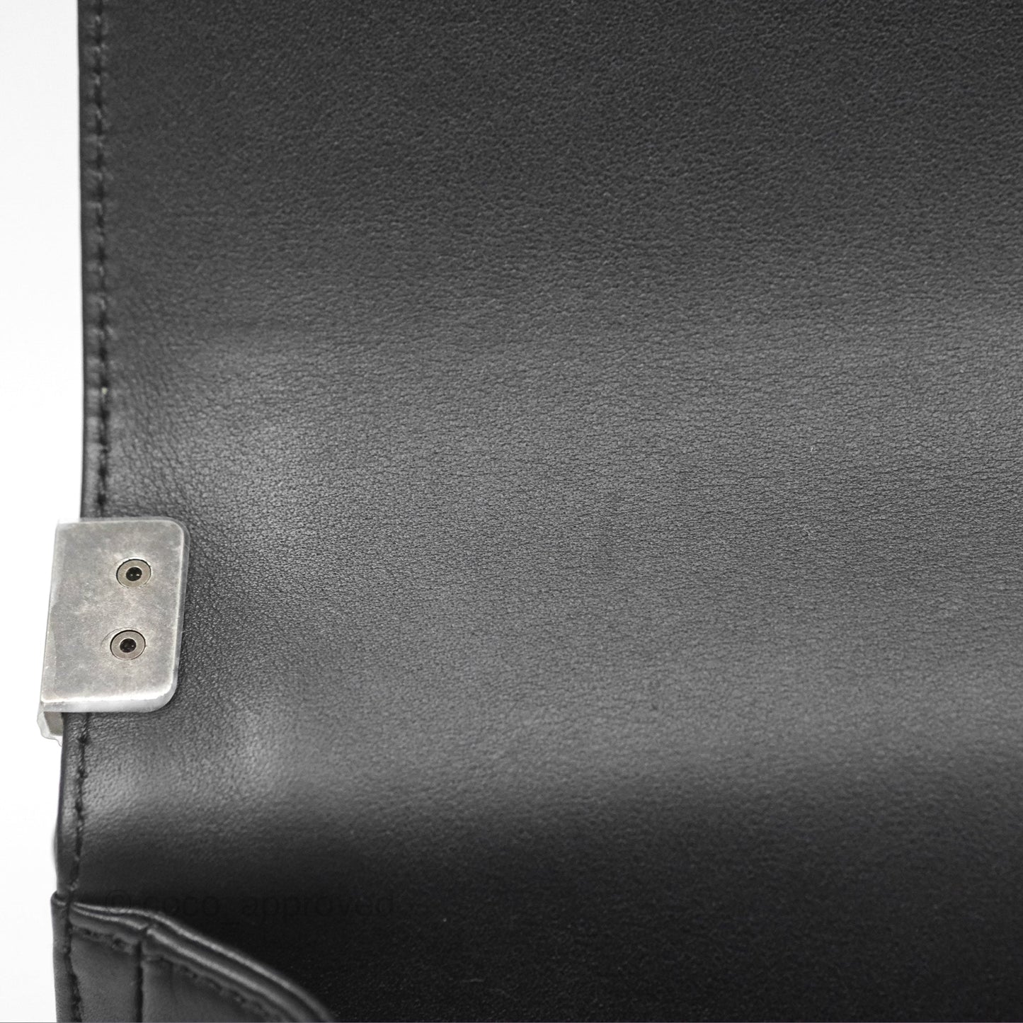 Chanel Small Boy Black Calfskin Ruthenium Hardware