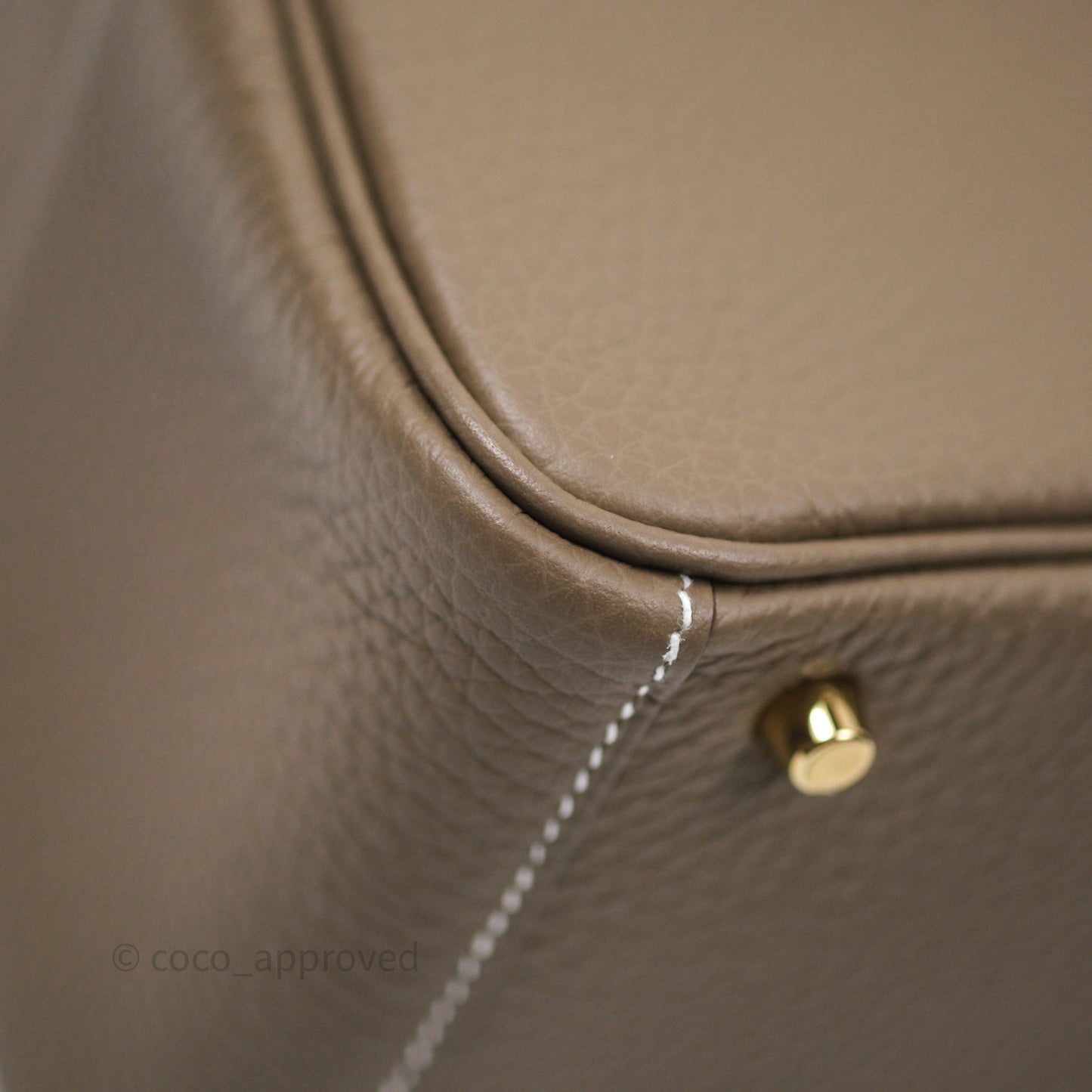 Hermès Mini Lindy 20 Etoupe 18 Clemence Gold Hardware