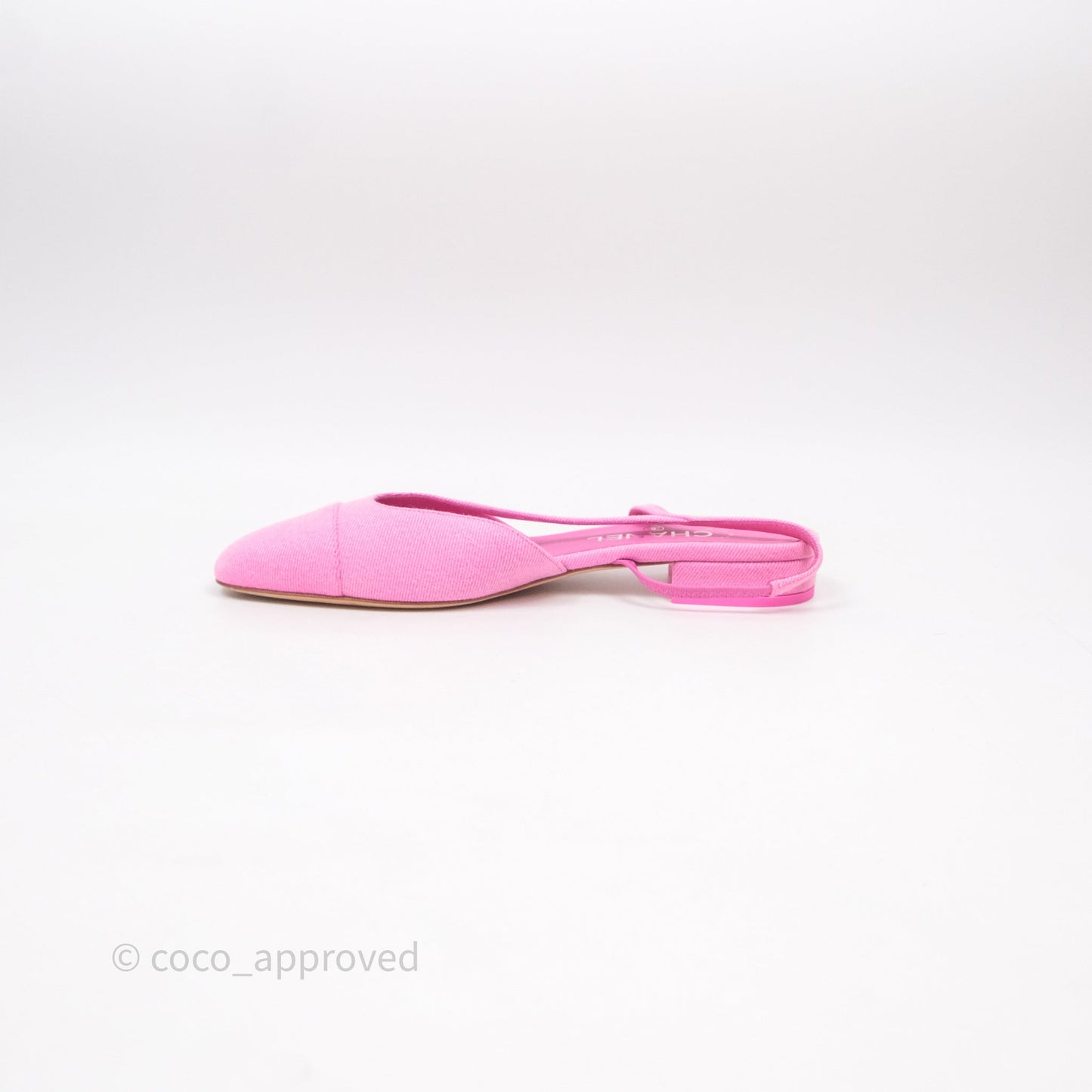 Chanel Classic Slingback Flats Pink Size 38.5