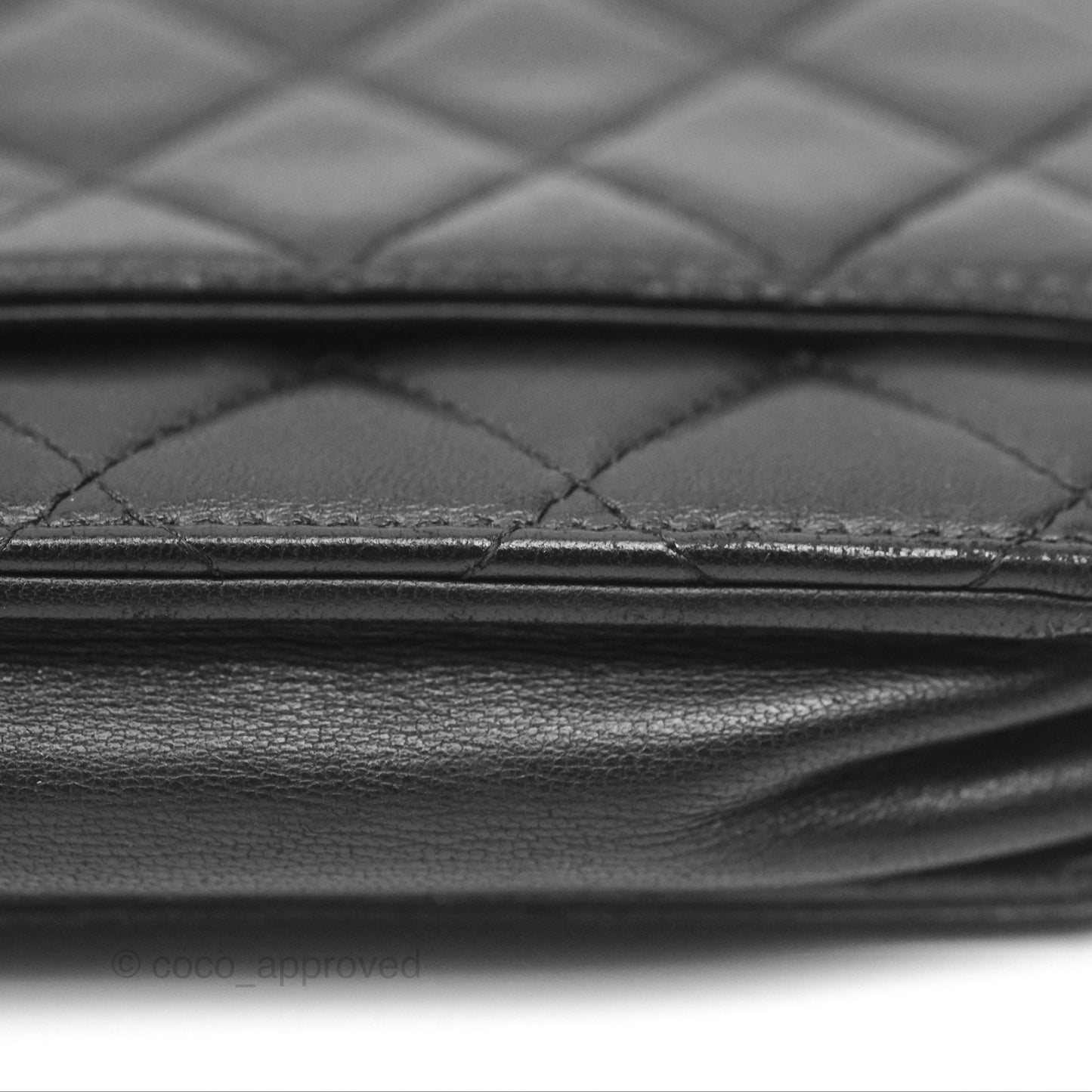 Chanel Quilted Wallet on Chain WOC Black Lambskin Palladium Hardware