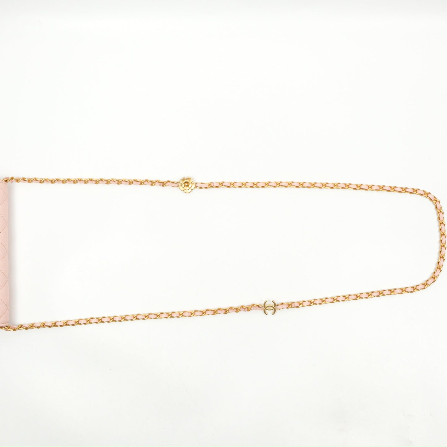 Chanel Mini WOC Phone Holder Pink Caviar Gold Hardware