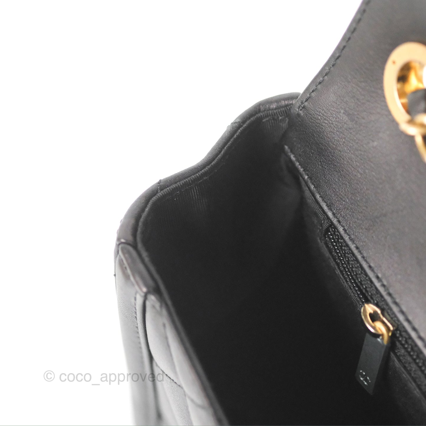 Chanel Quilted Medium Elegant CC Flap Black Lambskin Gold Hardware