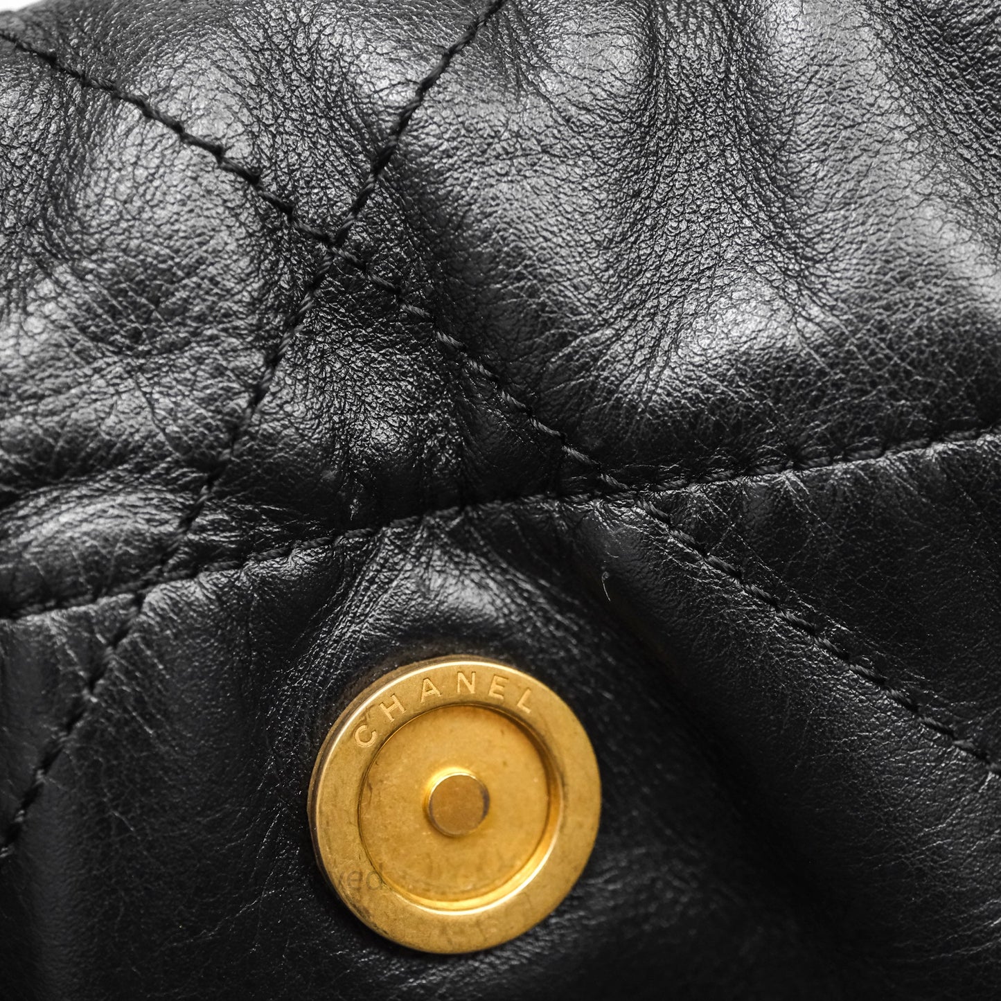 Chanel 22 Small Black Calfskin Aged Gold Hardware