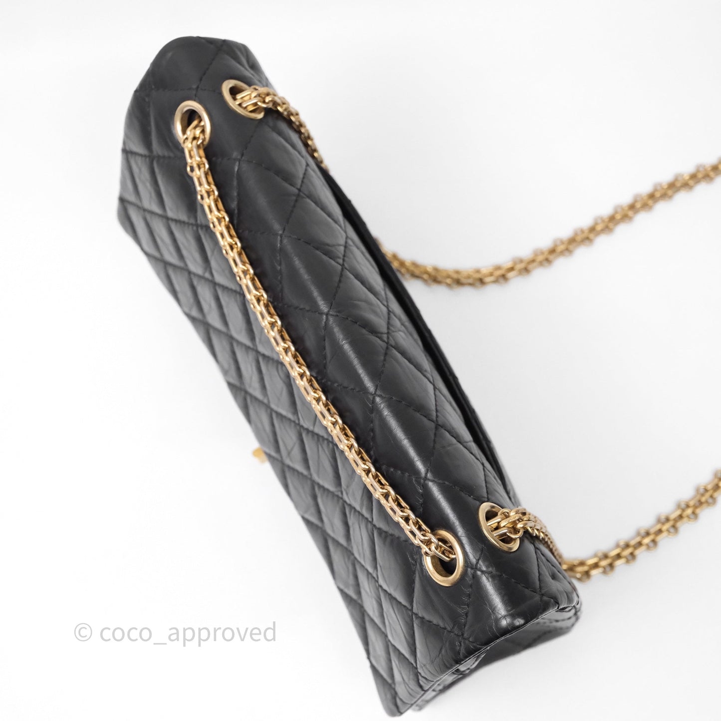 Chanel Reissue 226 Quilted Aged Calfskin Black Aged Gold Hardware