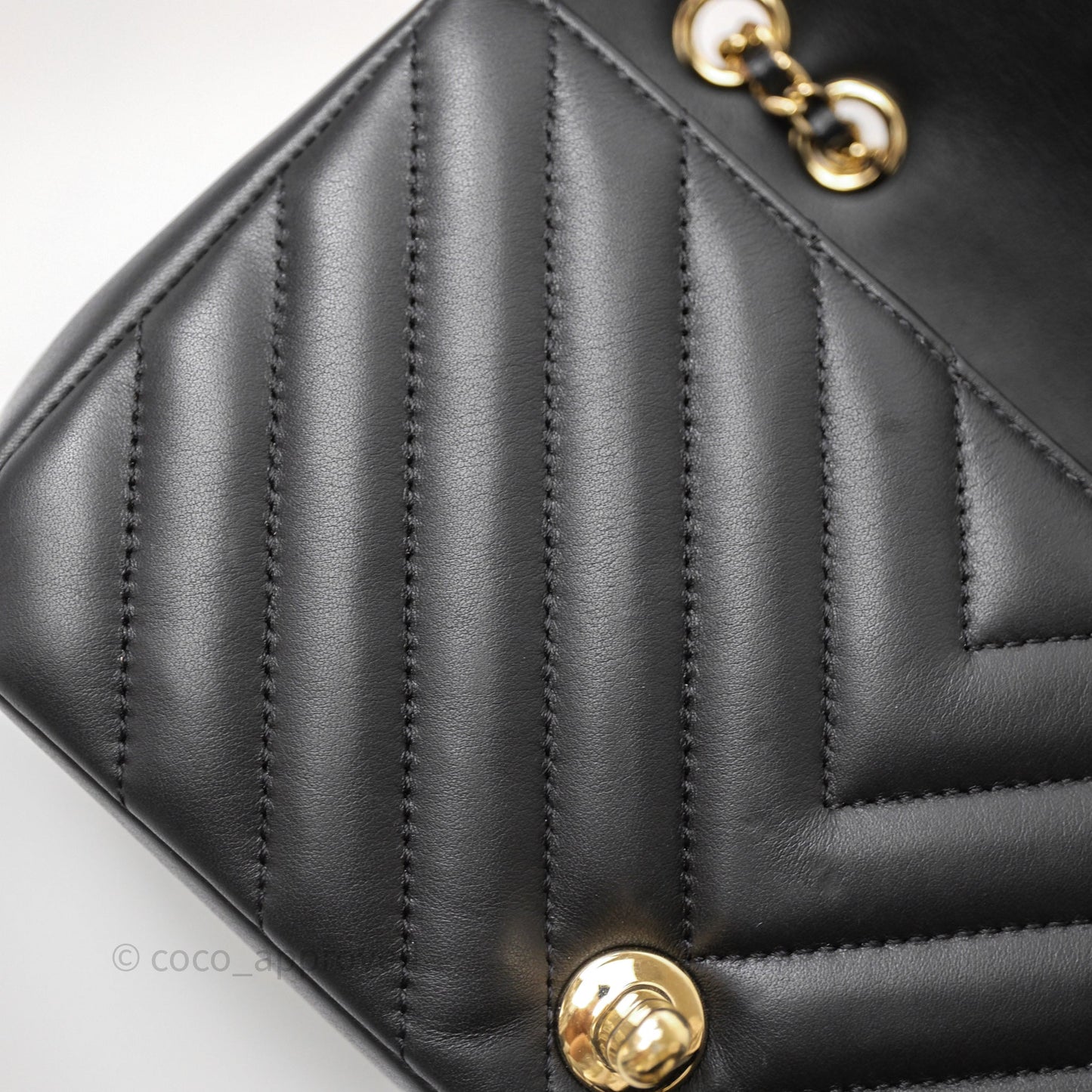 Chanel Small Statement Chevron Flap Bag Black Gold Hardware