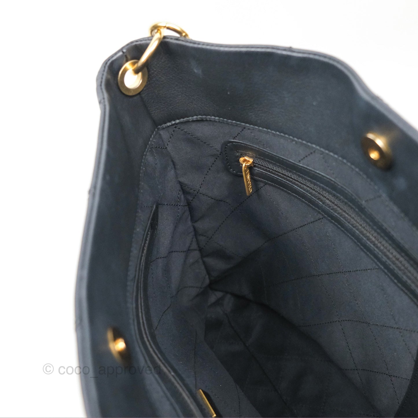 Chanel Large Hobo Tote Lambskin Black Aged Gold Hardware