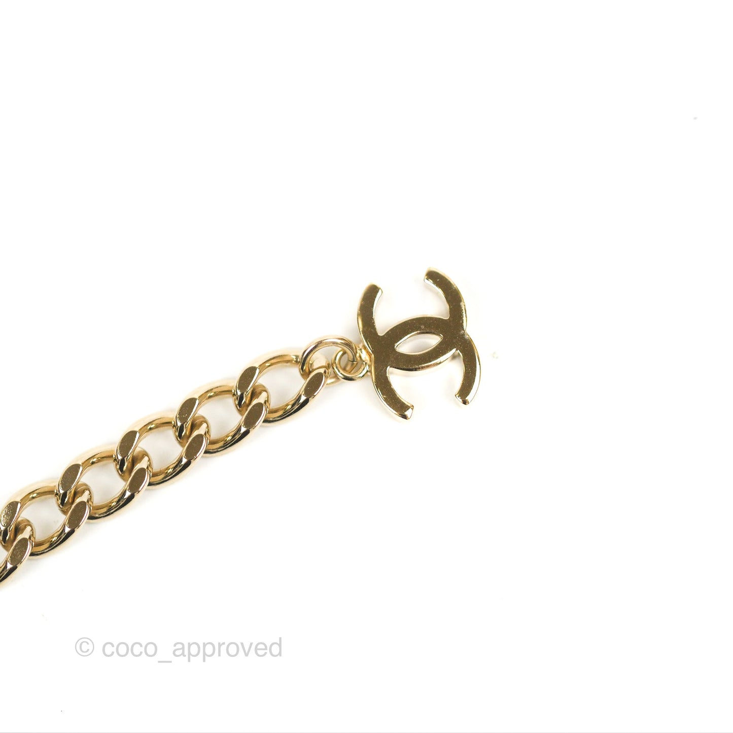 Chanel Logo CC Chain Choker Gold Tone 22S