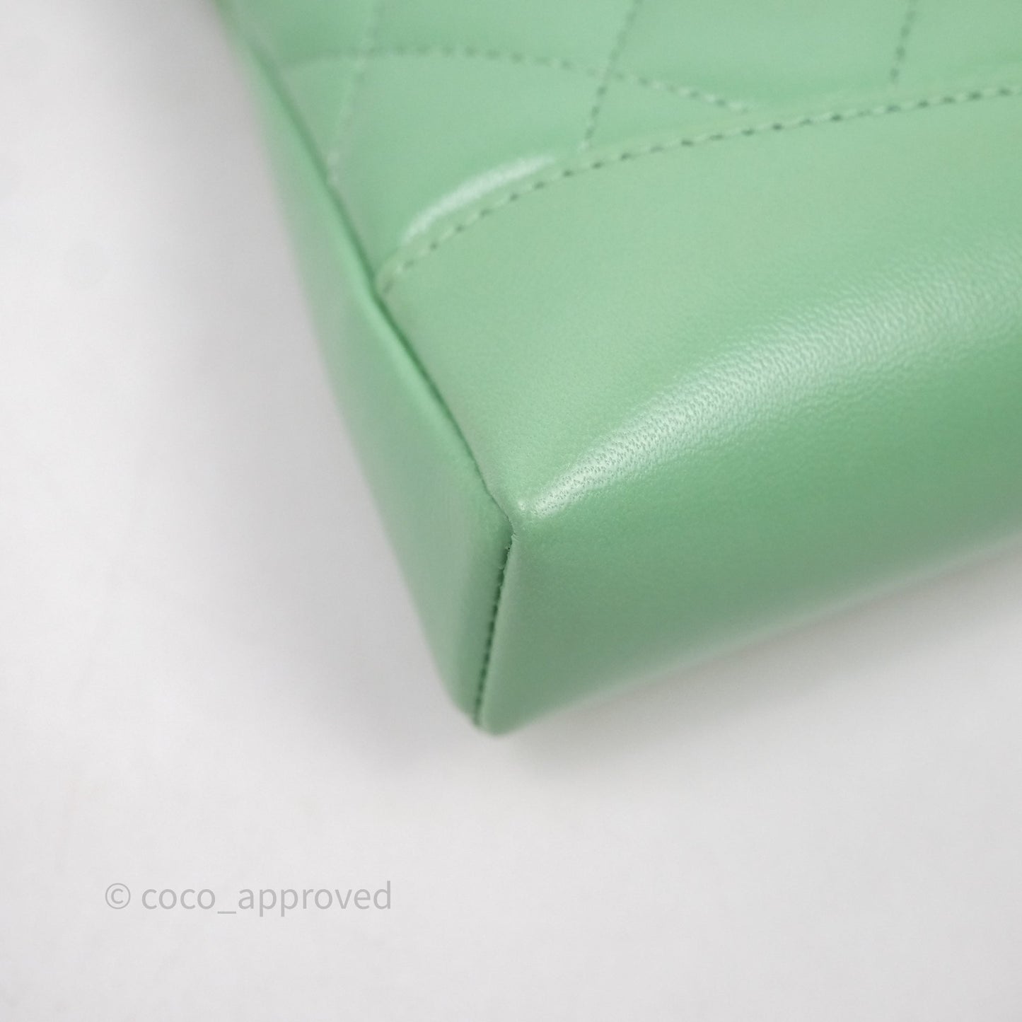 Chanel Nano 31 Green Shiny Lambskin Gold Hardware