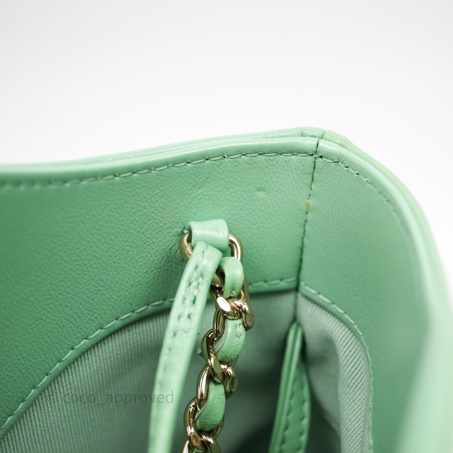 Chanel Mini 31 Green Shiny Lambskin Gold Hardware