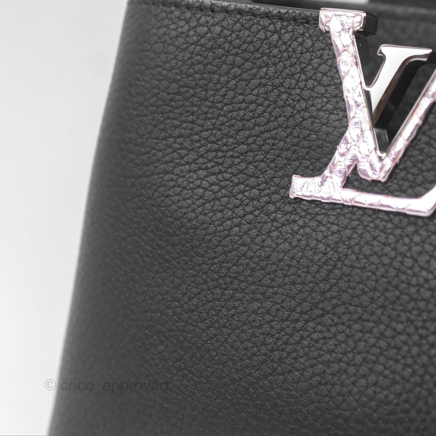 Louis Vuitton Capucines Mini Black in Taurillon Leather and Shiny Python leather