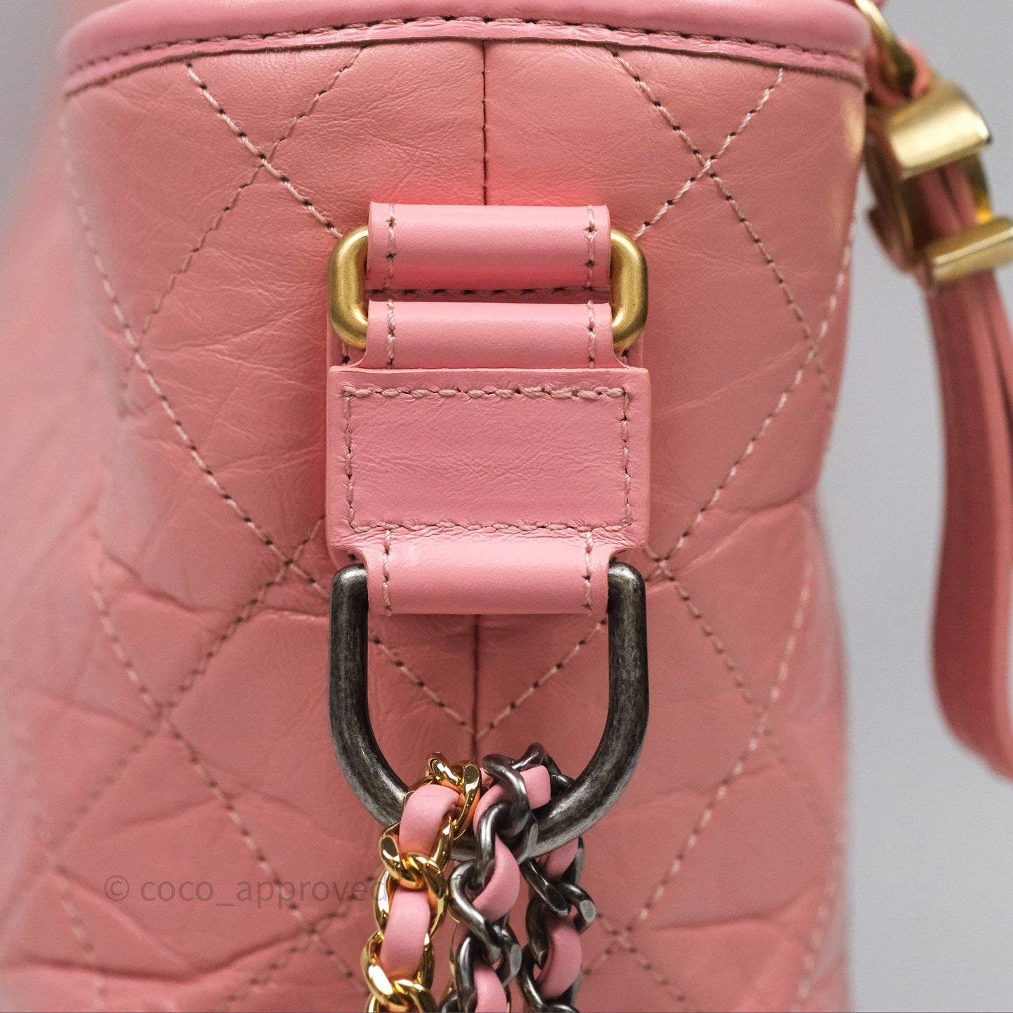 Chanel Large Gabrielle Hobo Pink Aged Calfskin Mixed Hardware 19S
