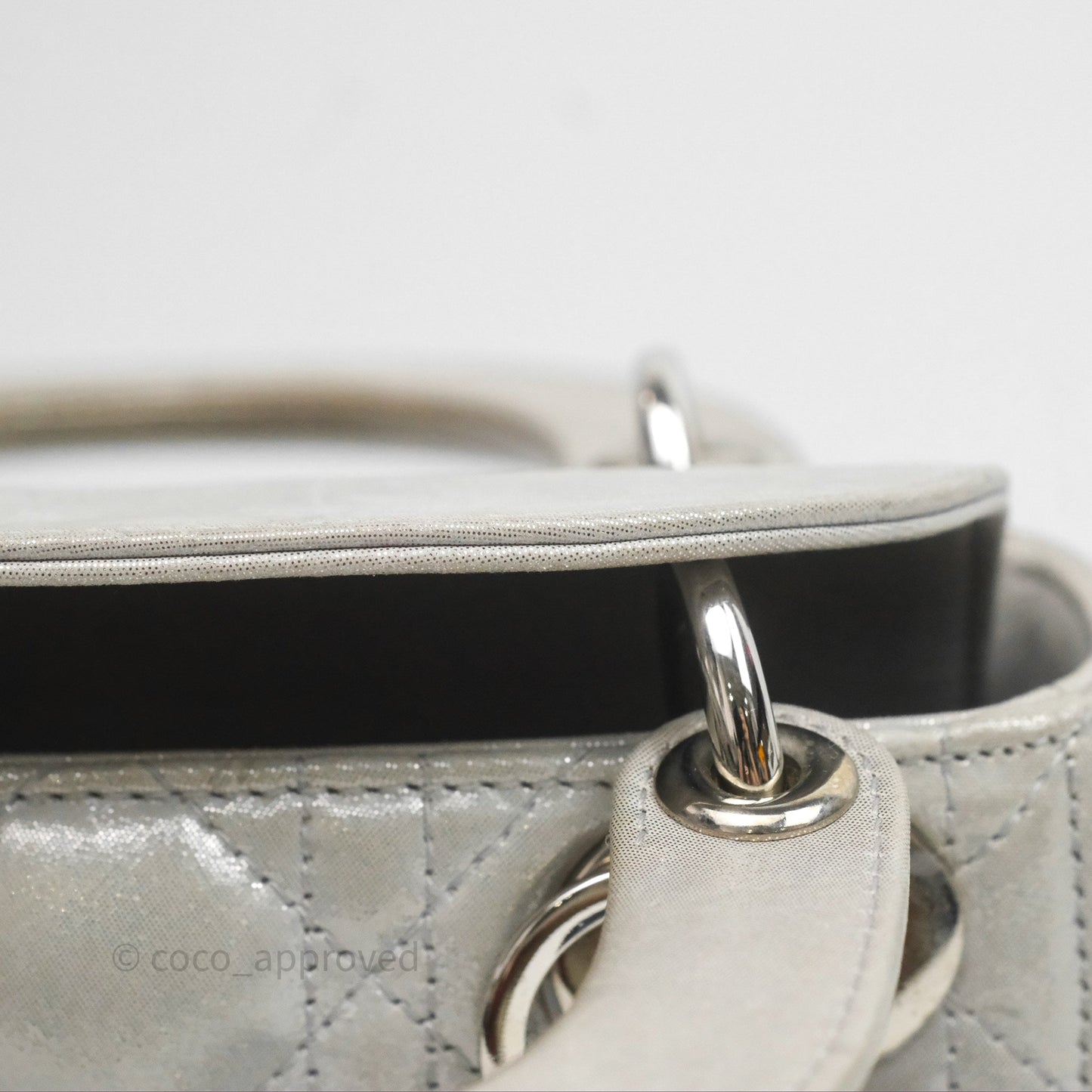 Christian Dior Calfskin Cannage Mini Lady Dior Grey
