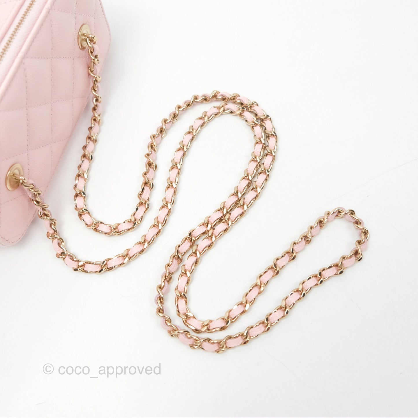 Chanel Classic Vanity With Chain Pink Caviar Gold Hardware