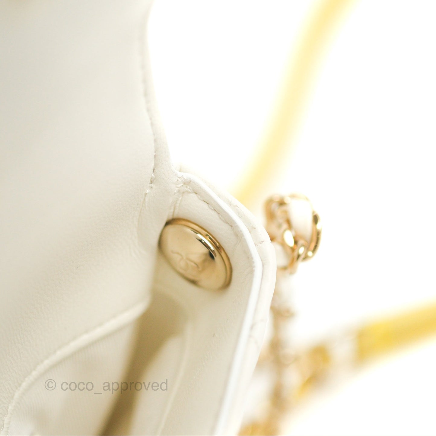Chanel Side Packs Shoulder Bags Yellow White Lambskin Gold Hardware 19S