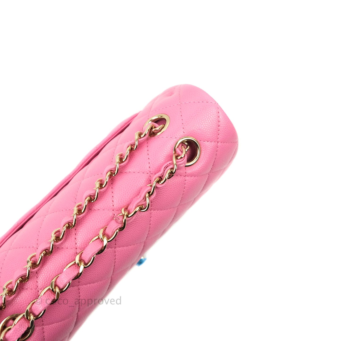 Chanel Classic Quilted S/M Small Double Flap Pink Caviar Gold Hardware 21P