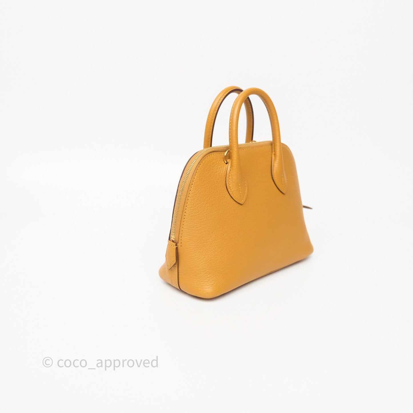 Hermès Bolide Mini 1923 Caramel 28 Chevre Mysore Strap Ficelle/Black Gold Hardware