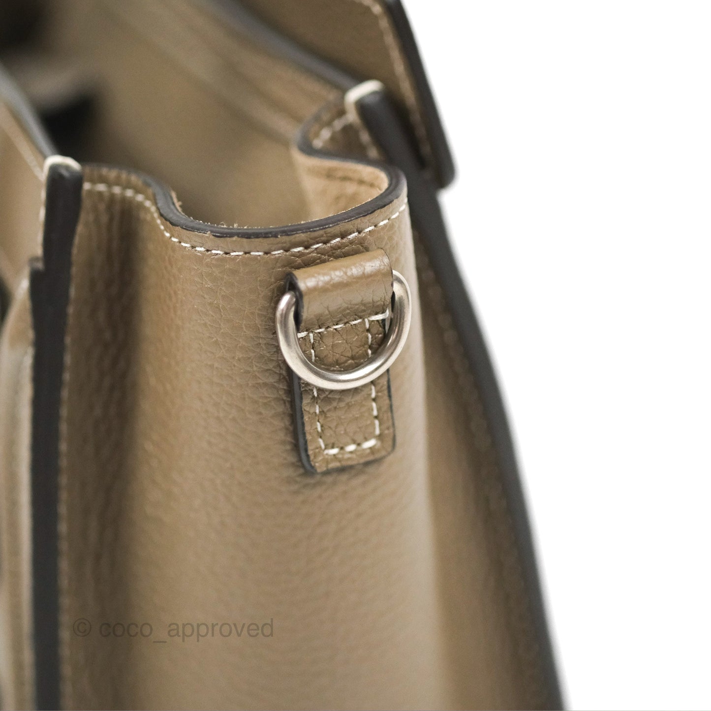 Celine Nano Luggage in Souris Drummed Calfskin