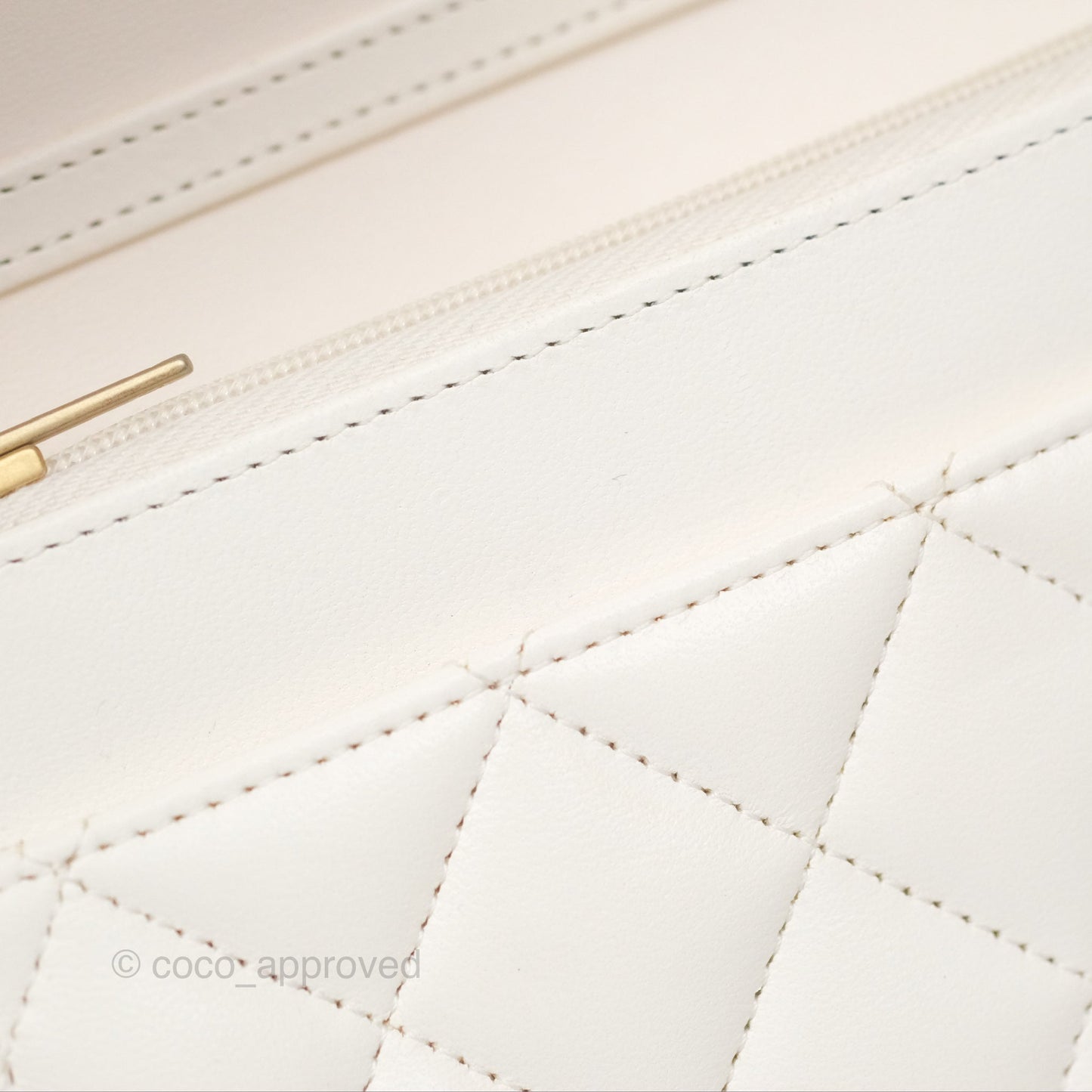 Chanel Quilted Wallet on Chain WOC Coco Heart Chain White Lambskin Aged Gold Hardware 22K